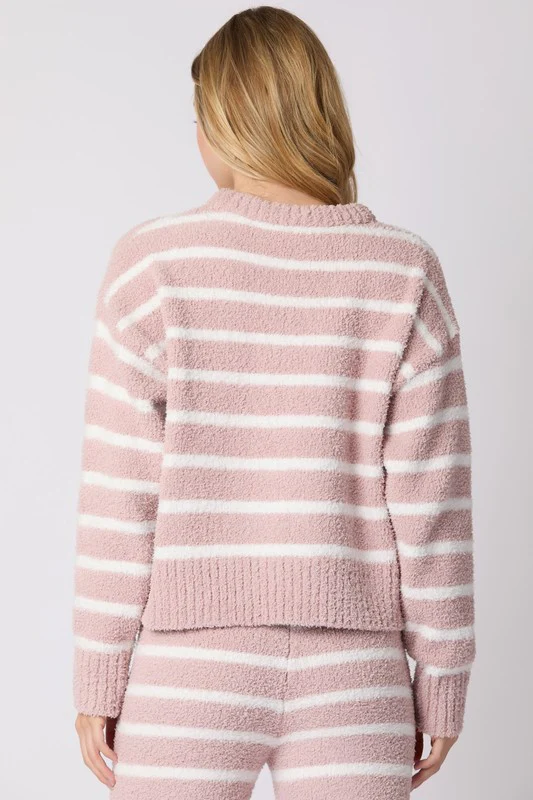 Waitlist 11/5 ♥ Dana Long Sleeve Striped Sweater Top And Pants Set Pink