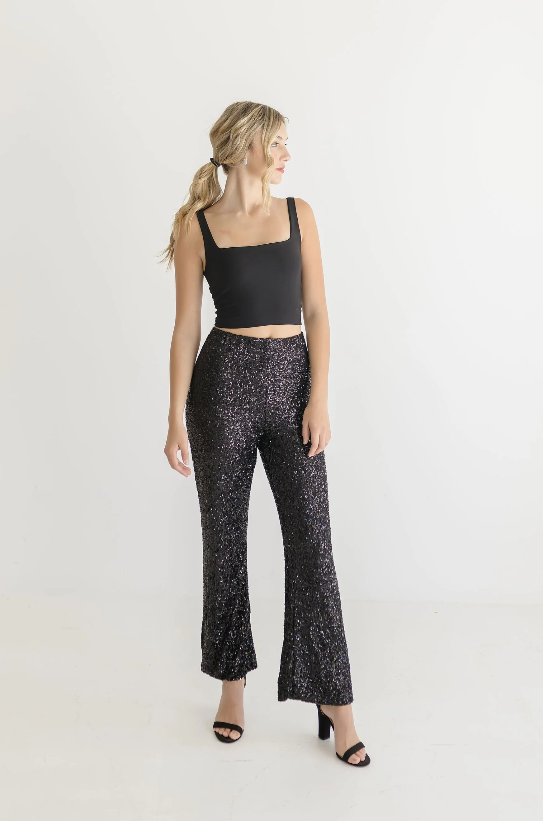 Sonia Sleeveless Crop Top Black