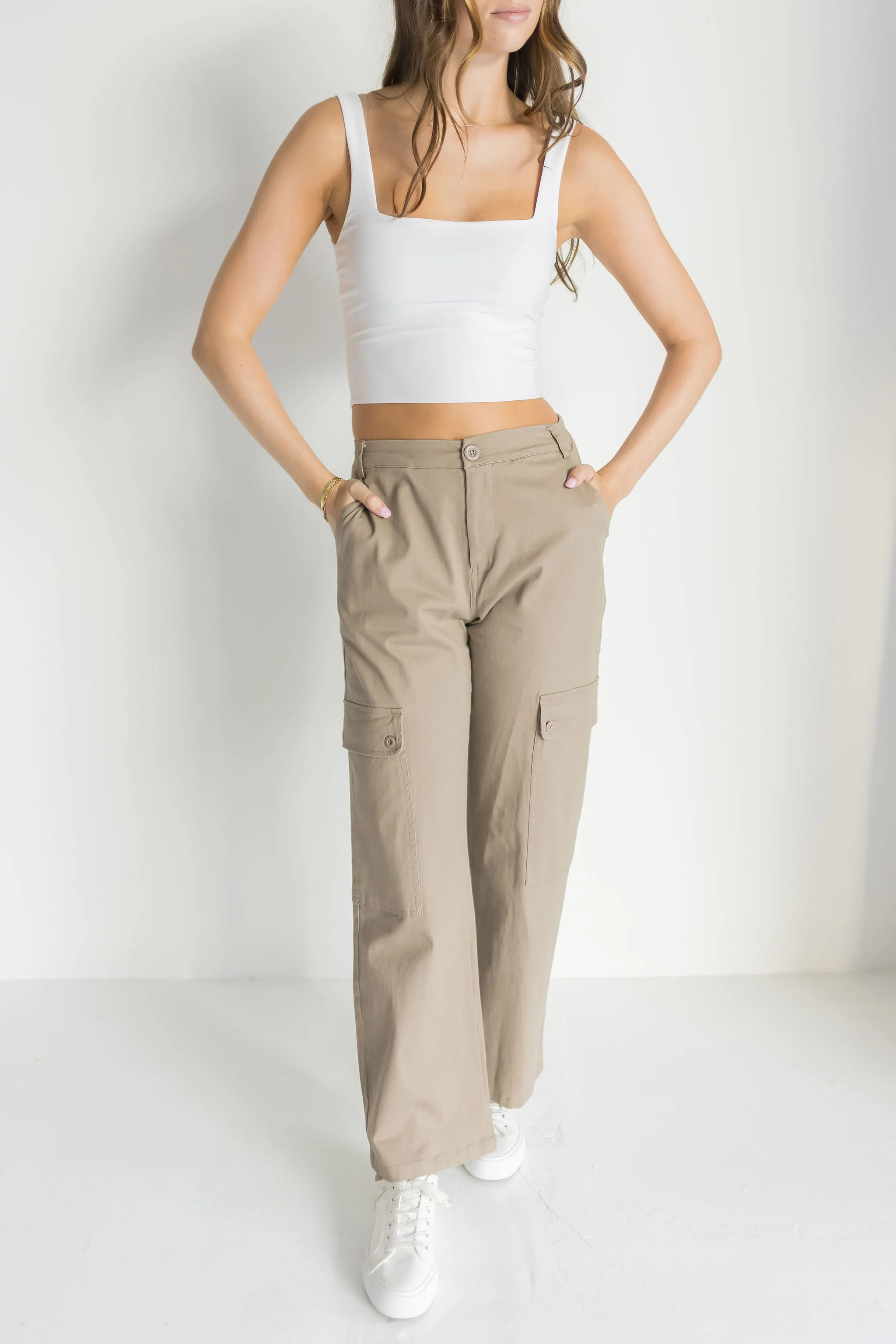 Sonia Sleeveless Crop Top White