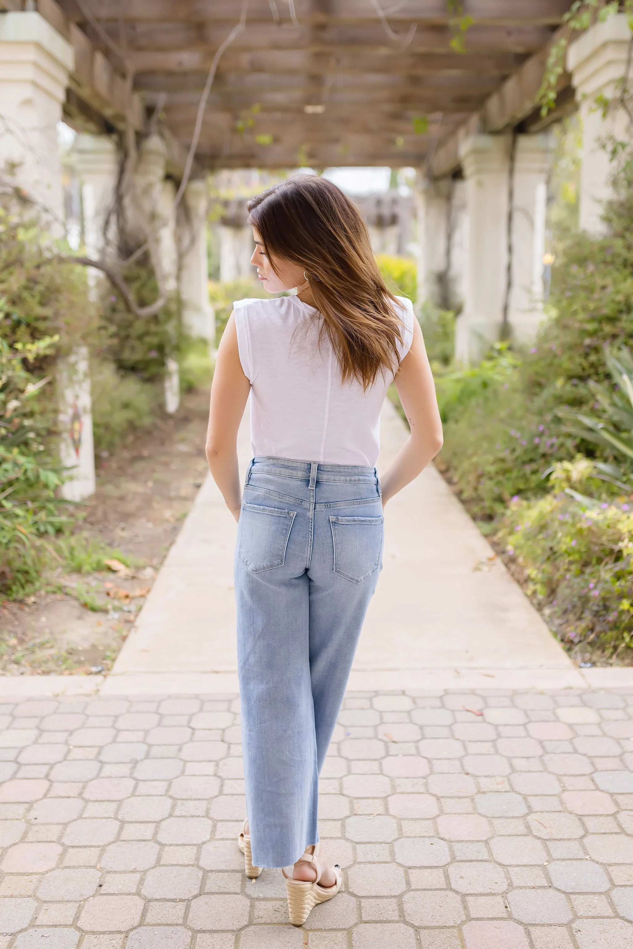 Heather High Rise Wide Leg Jeans Medium Wash