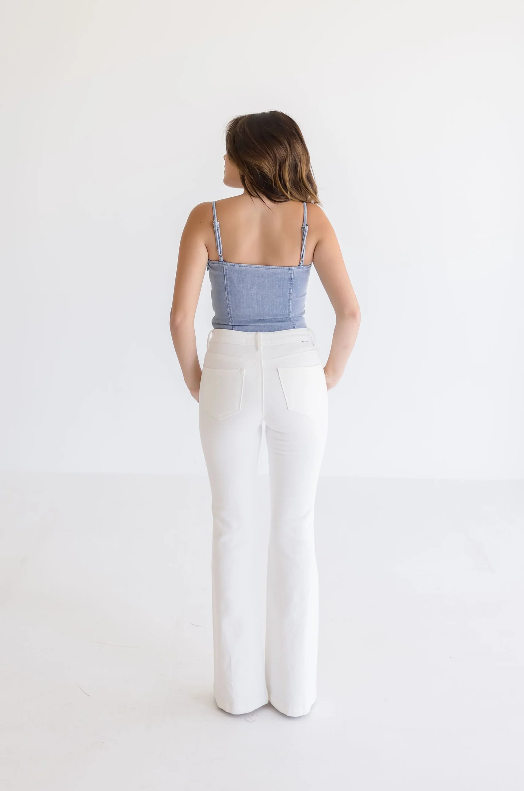 Tess Sleeveless Denim Bodysuit Medium Wash