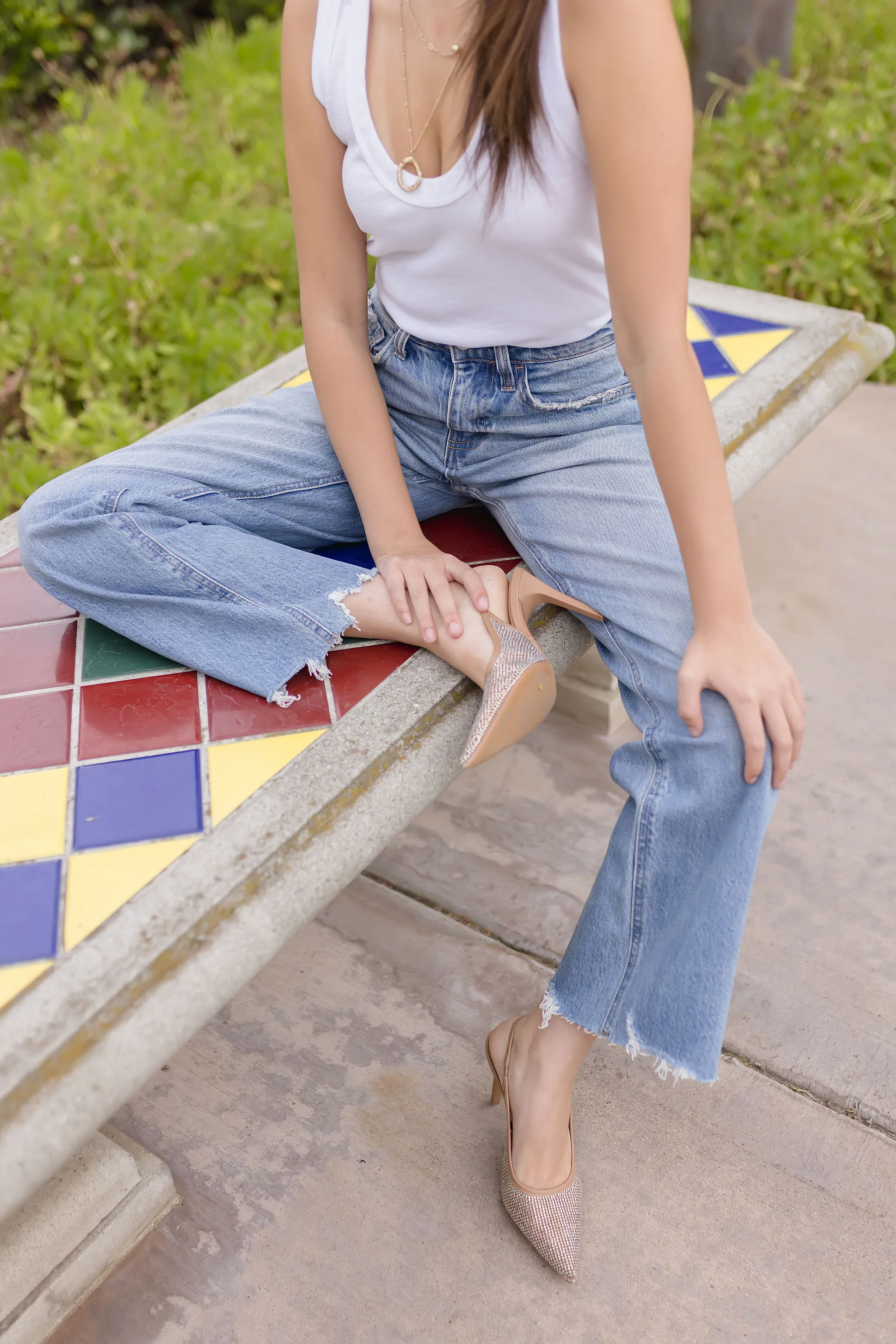 Janelle High Rise Crop Wide Leg Jeans Medium Wash