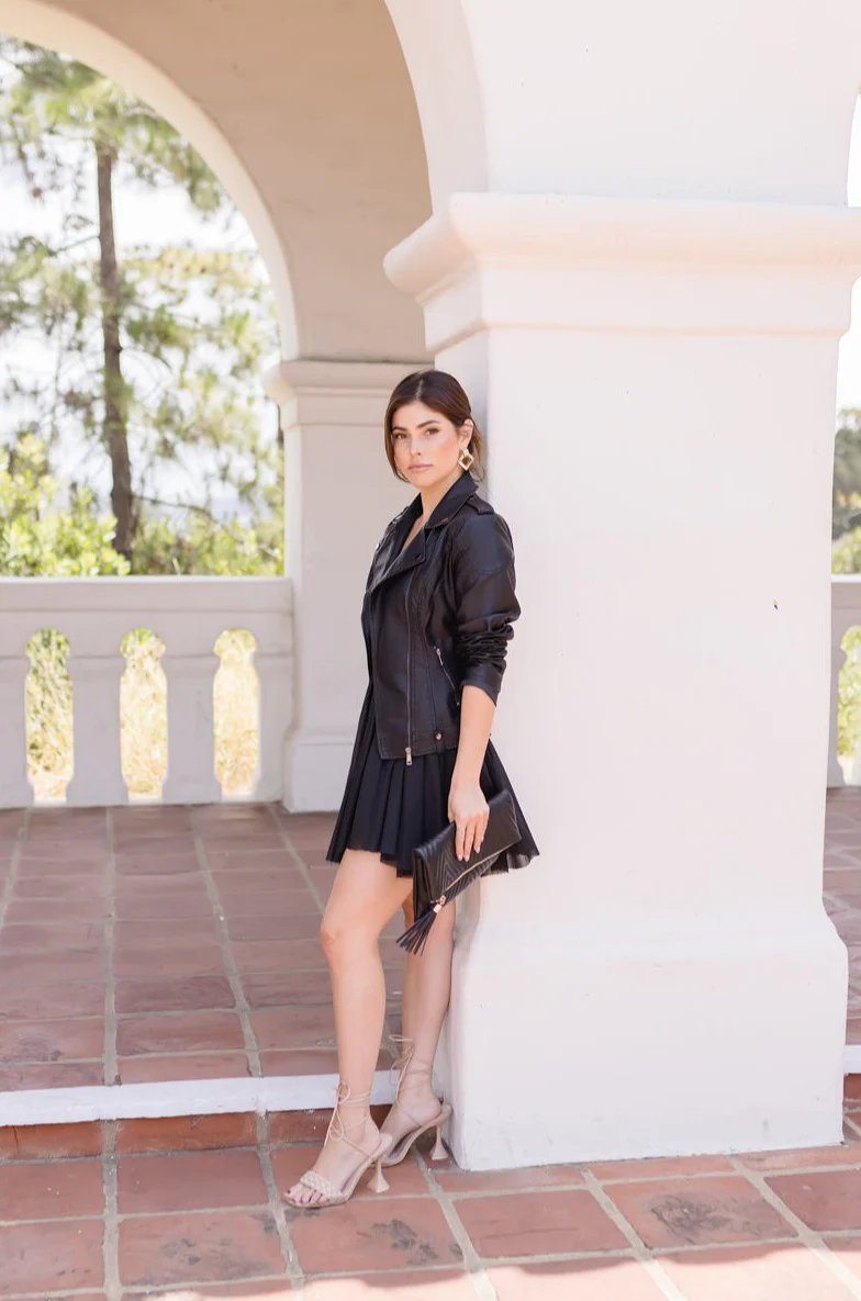 Susie Sleeveless Ruched Waist Mini Dress Black