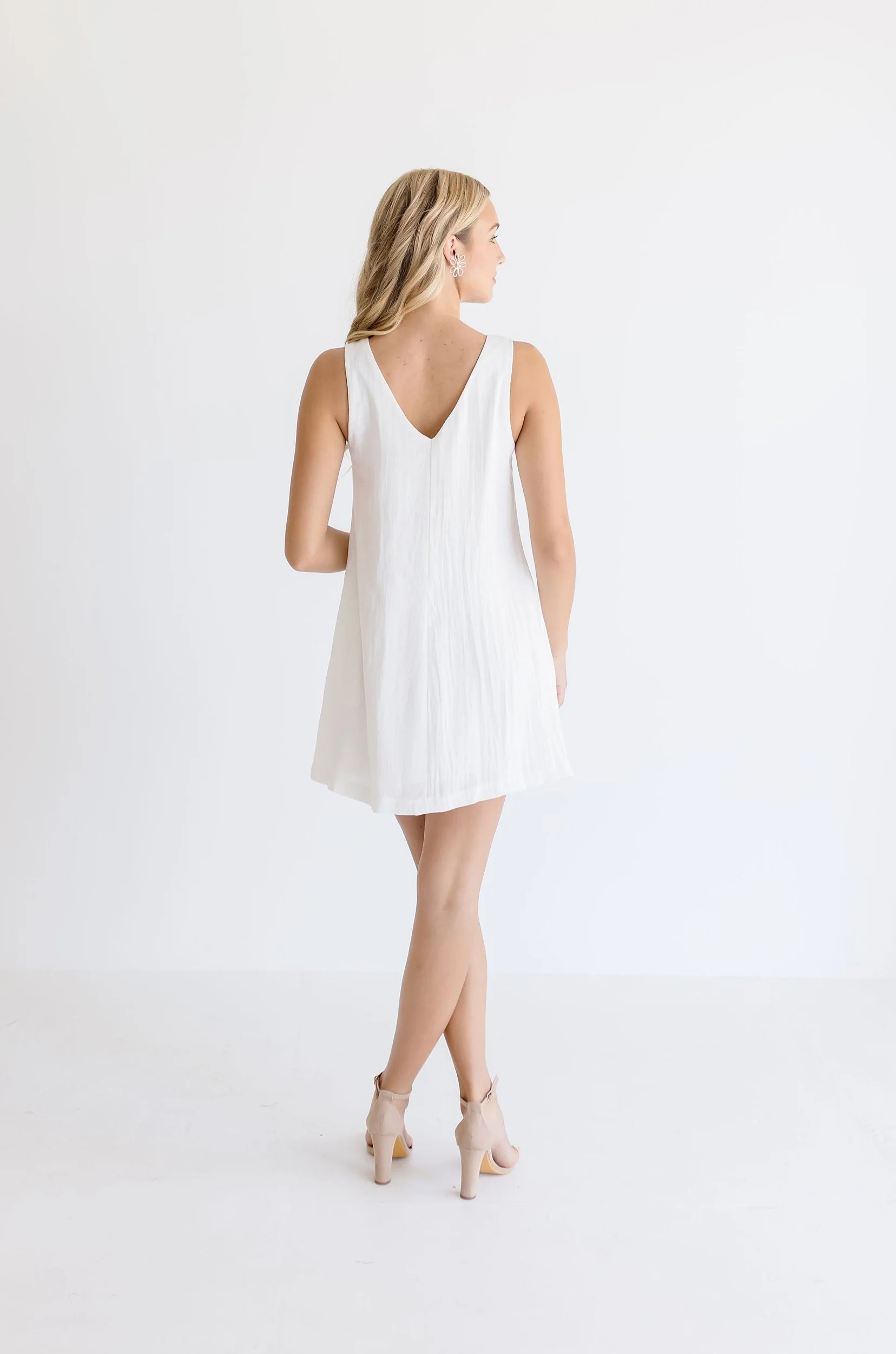 Marina Sleeveless Mini Dress White