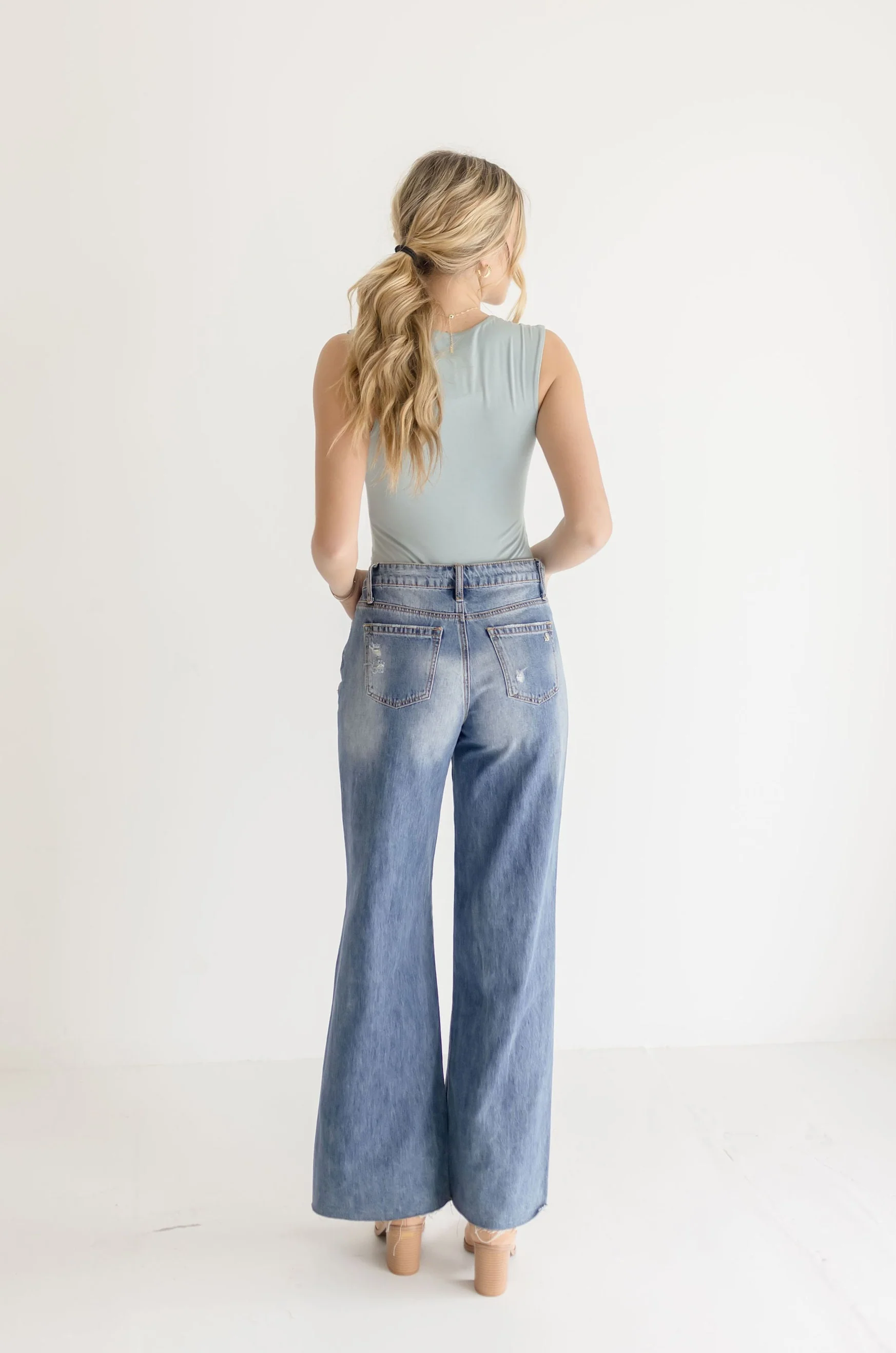 Jeanette Sleeveless Bodysuit Blue