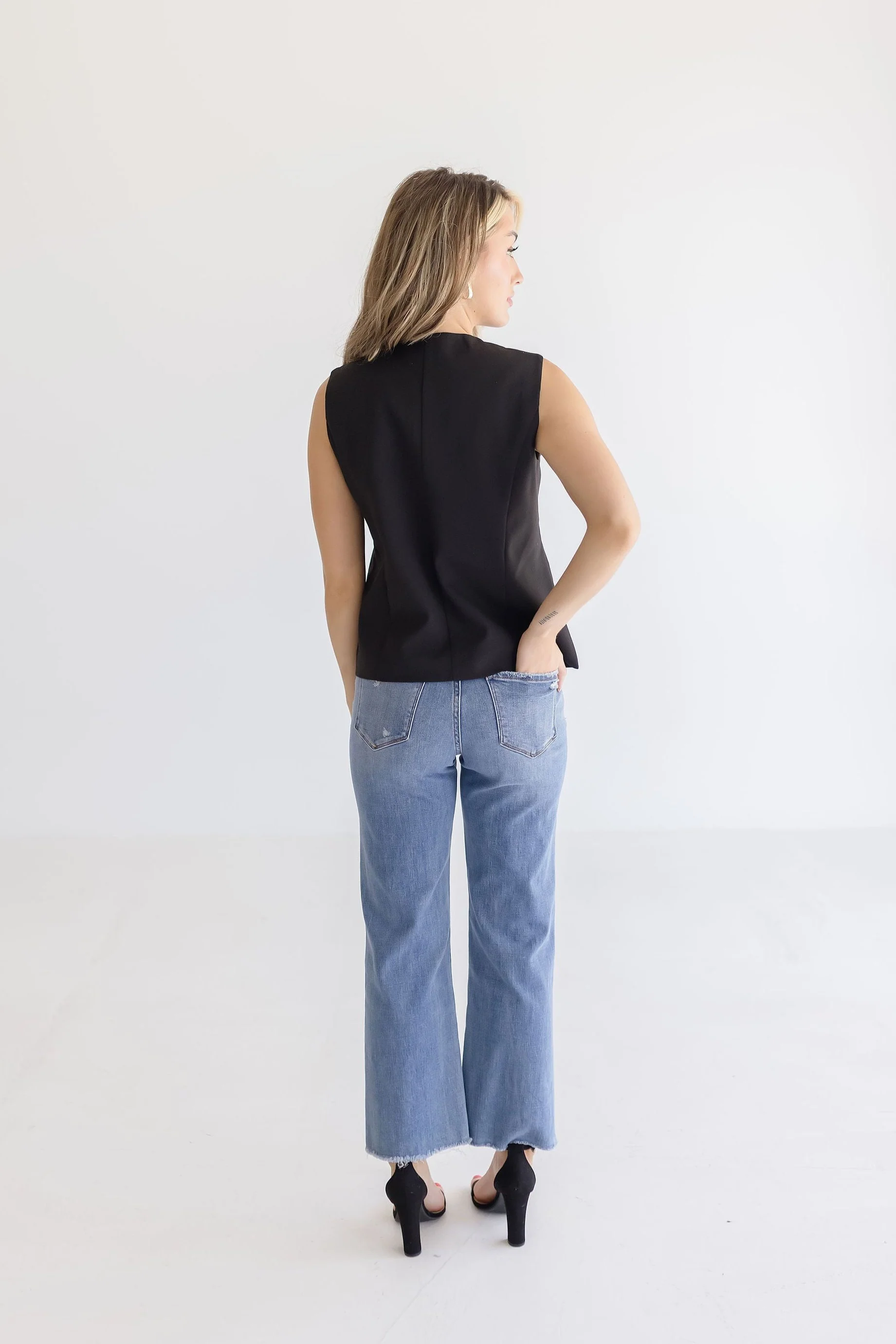 Brisa Bow Tie Vest Black