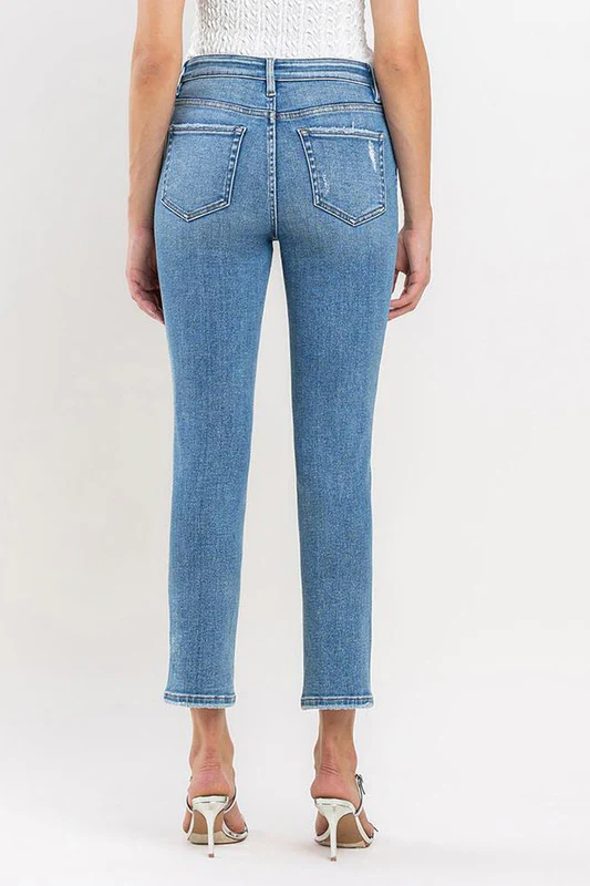 Hayden High Rise Crop Straight Leg Jeans Medium Wash
