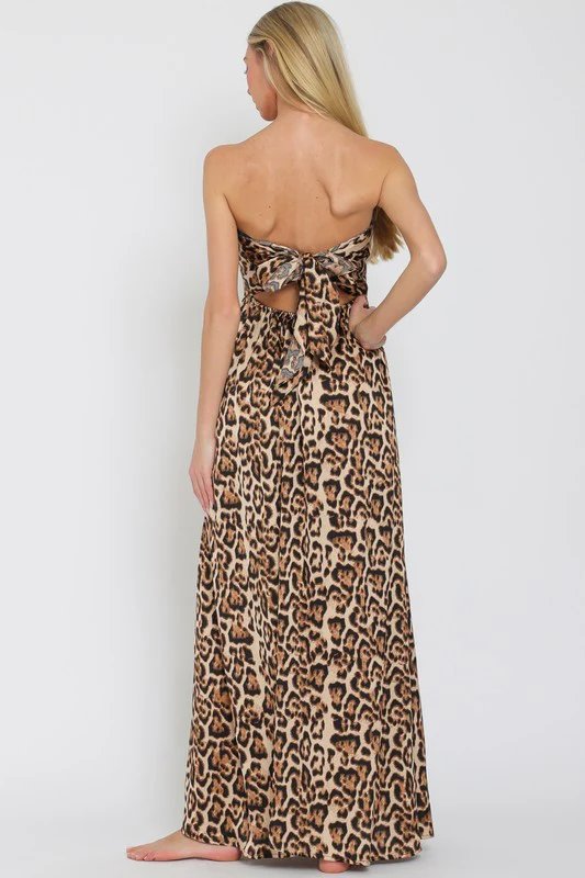 Waitlist 10/15 ♥ Francis Sleeveless Leopard Print Wide Leg Jumpsuit Brown
