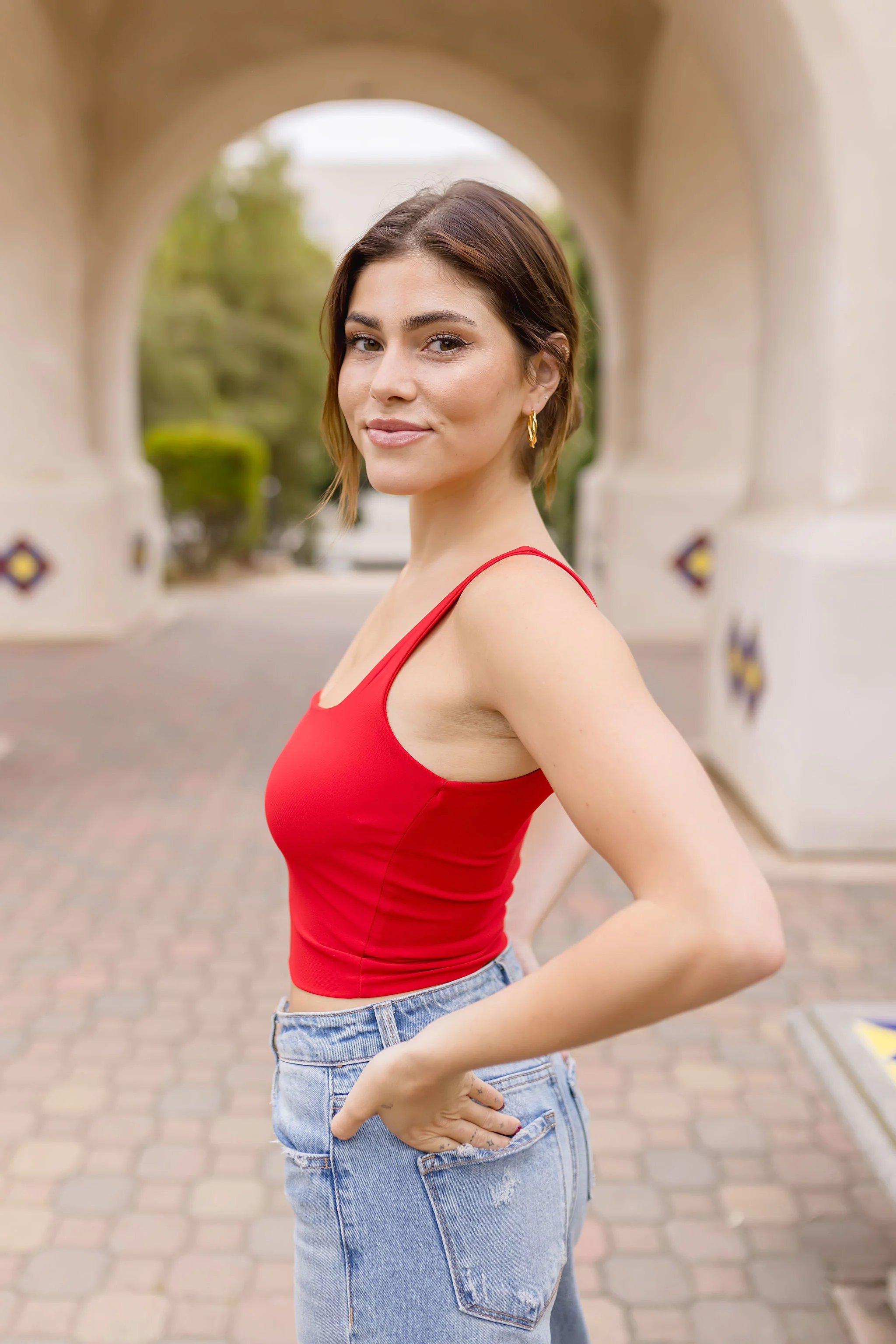 Sonia Sleeveless Crop Top Red