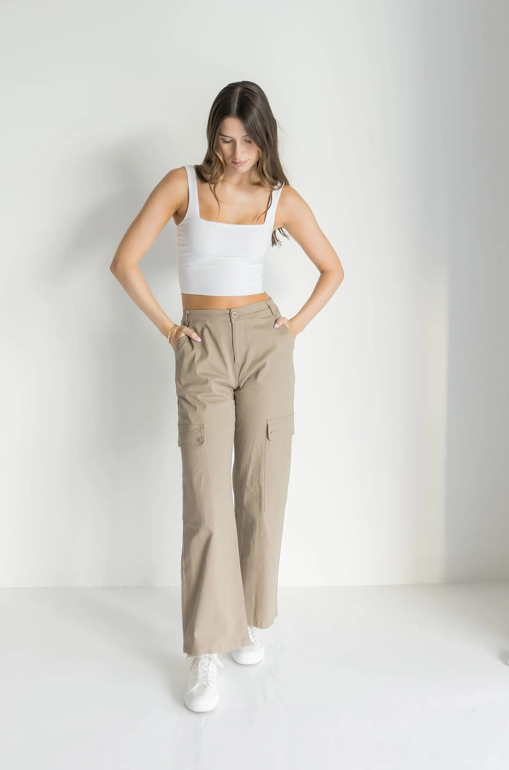 Sonia Sleeveless Crop Top White