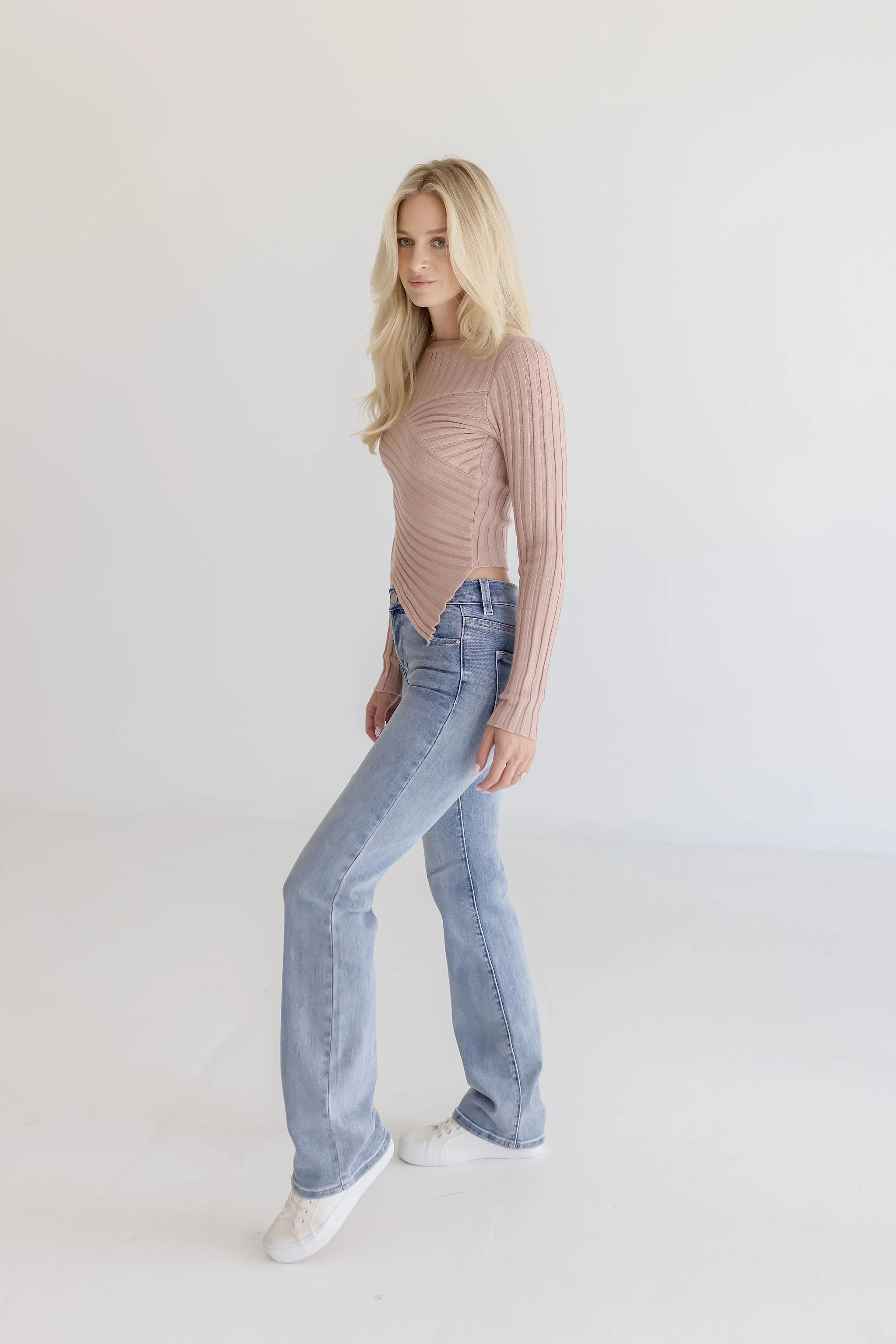 Ally Mid Rise Straight Leg Jeans Medium Wash