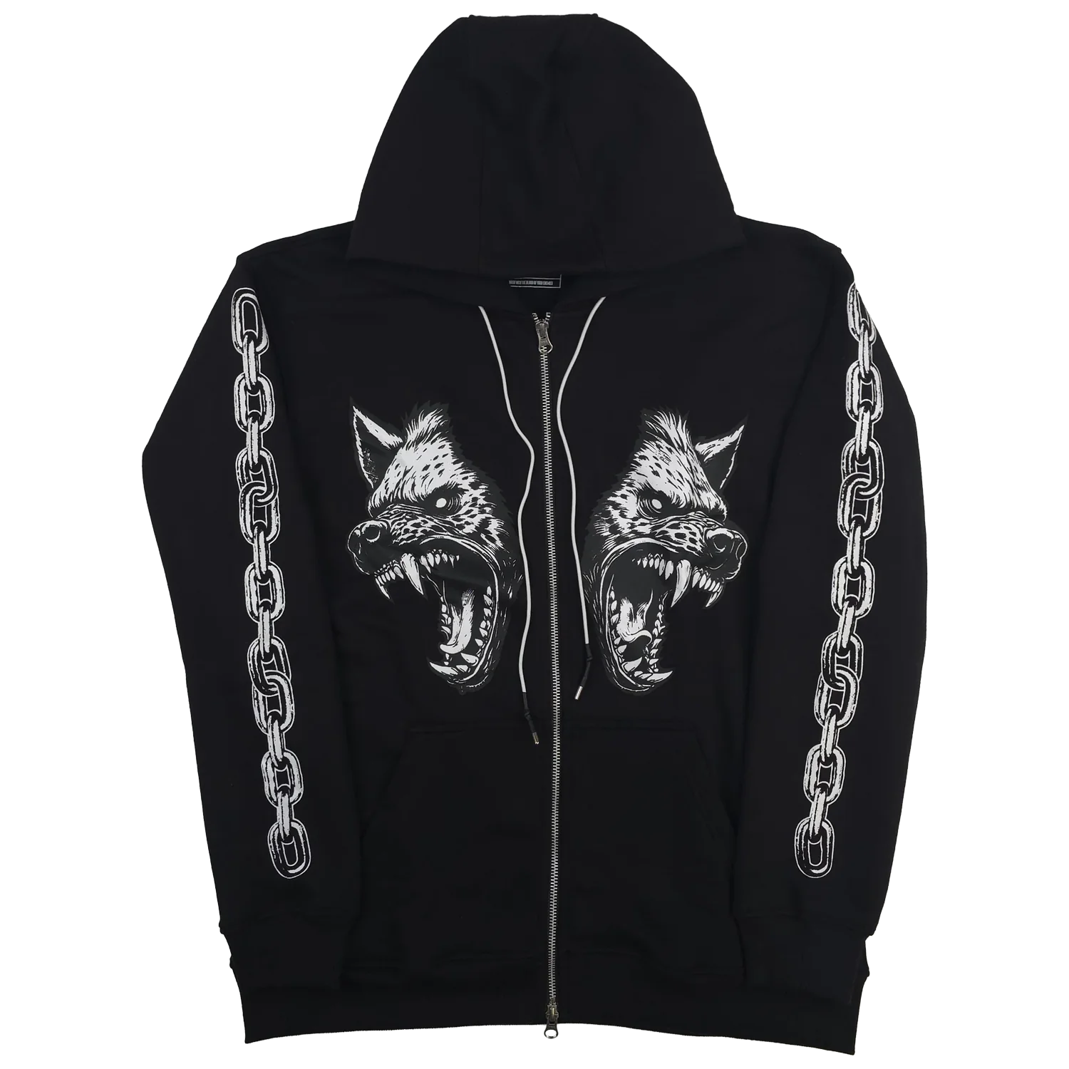 Cerberus Zip Up Hoodie Black