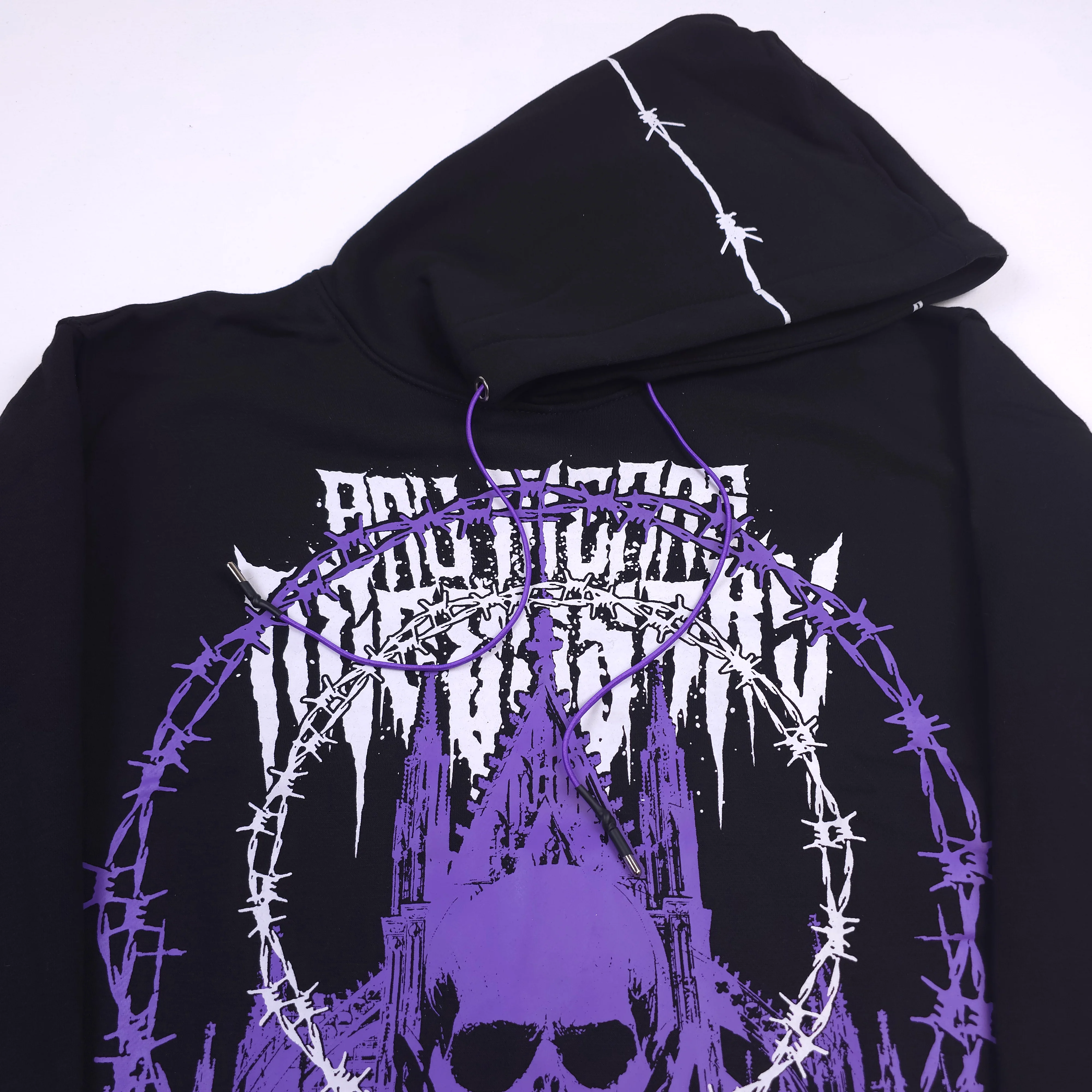 Cathedral Pullover Hoodie Black/Purple