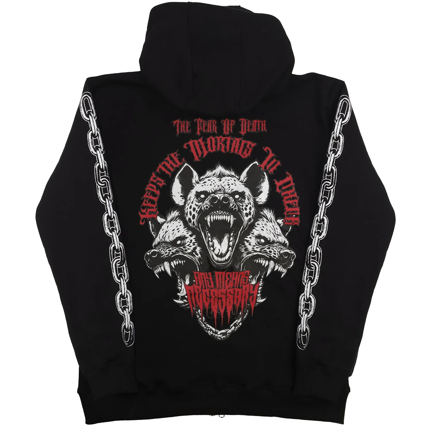 Cerberus Zip Up Hoodie Black