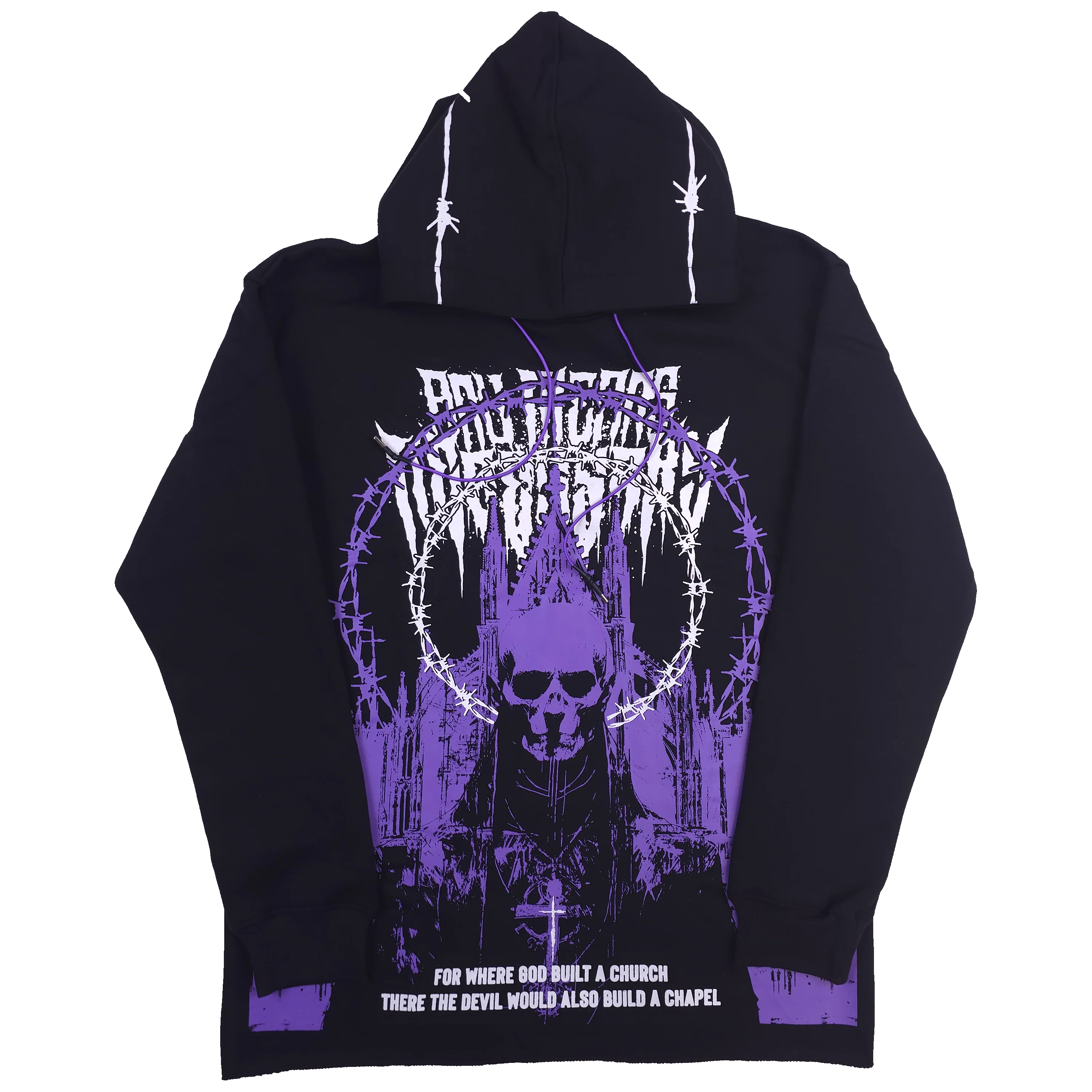 Cathedral Pullover Hoodie Black/Purple