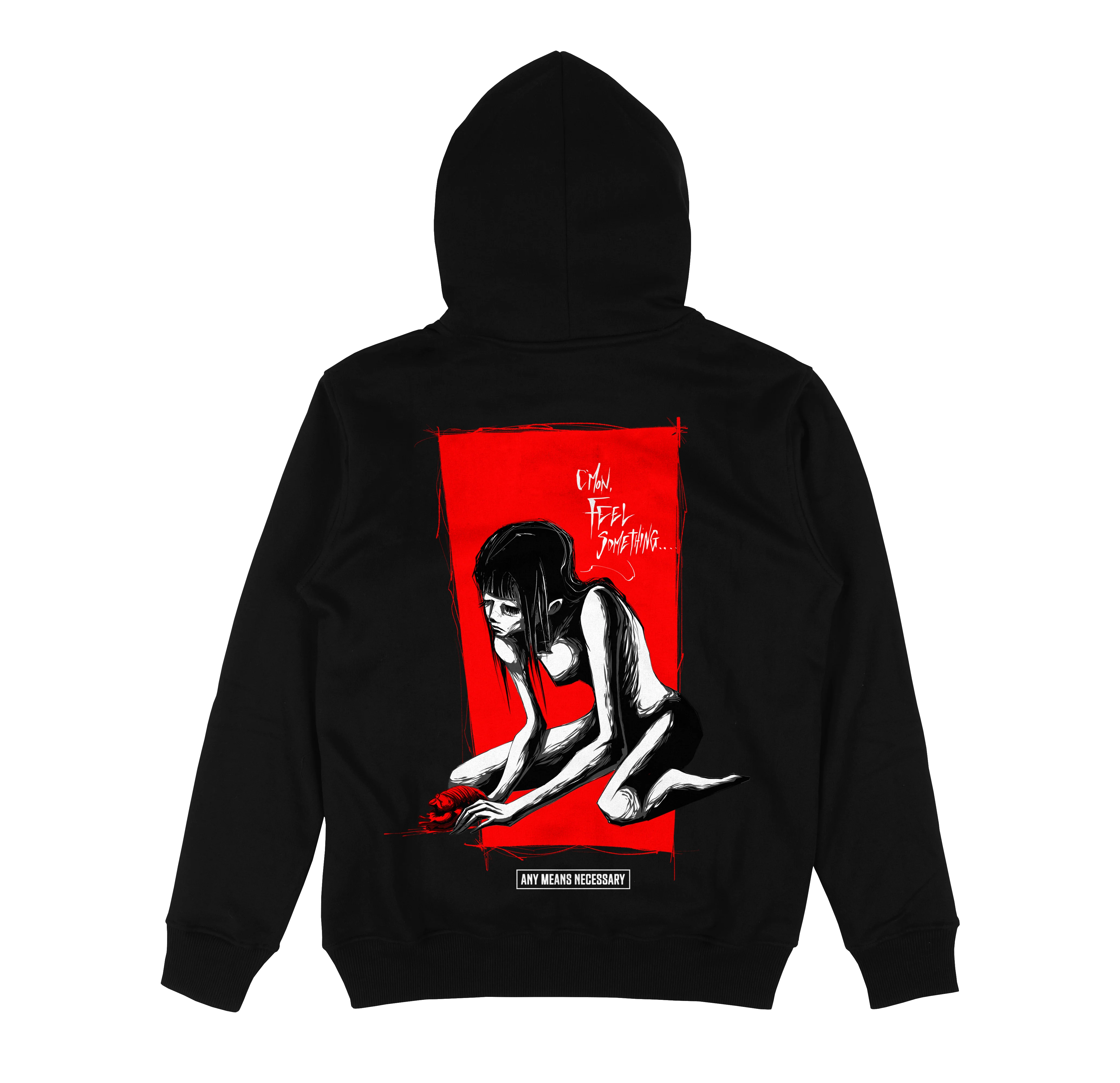 Feel Something Pullover Hoodie Black