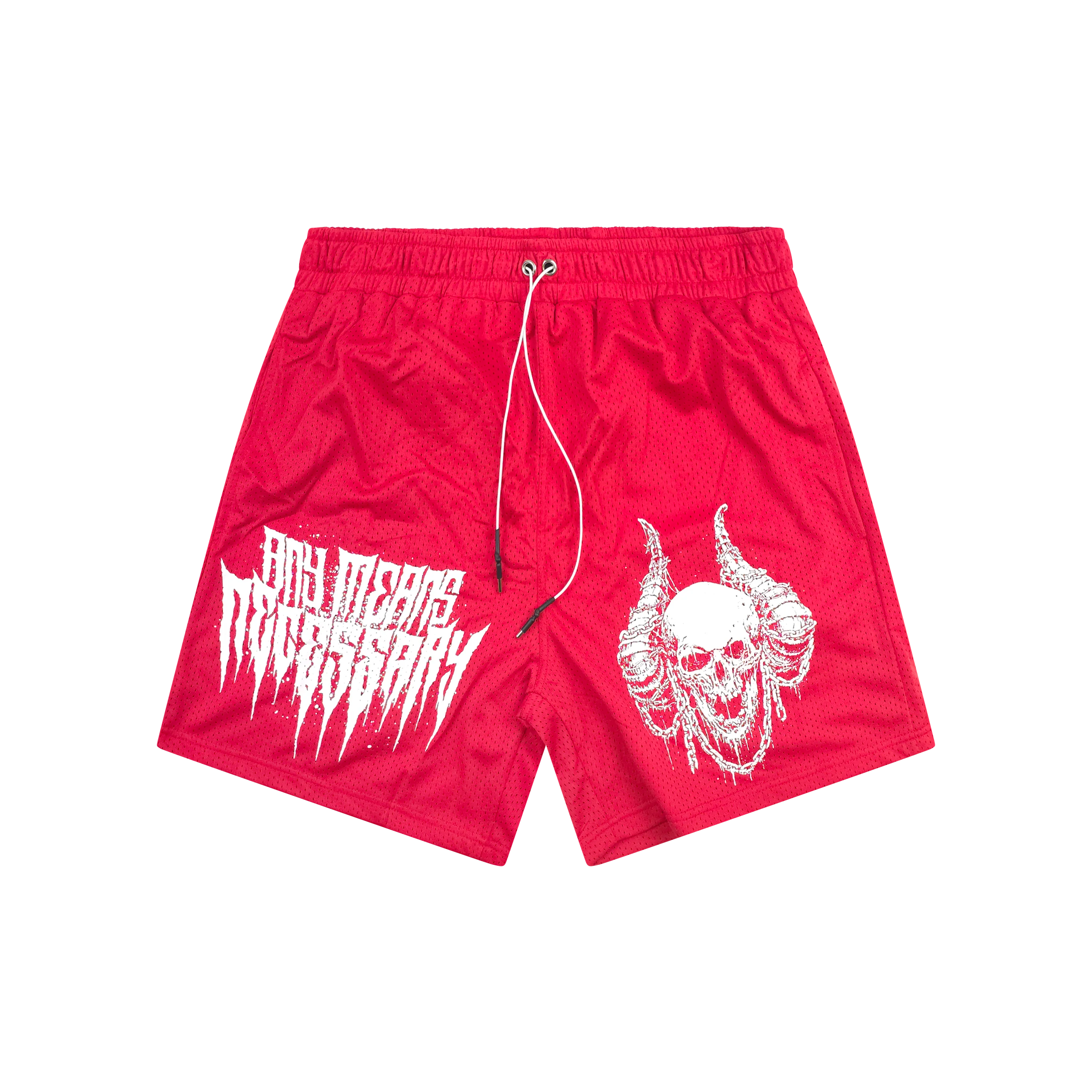 Chains Mesh Shorts Red