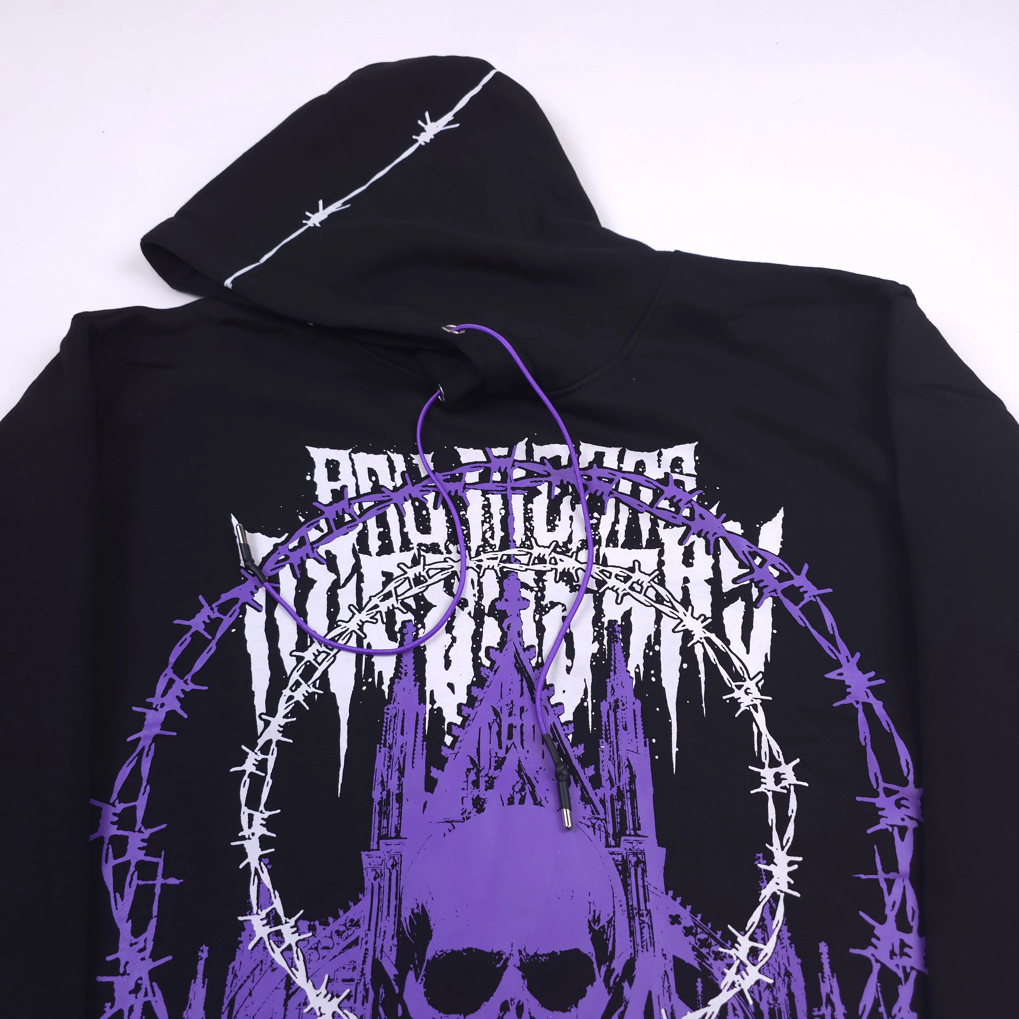 Cathedral Pullover Hoodie Black/Purple