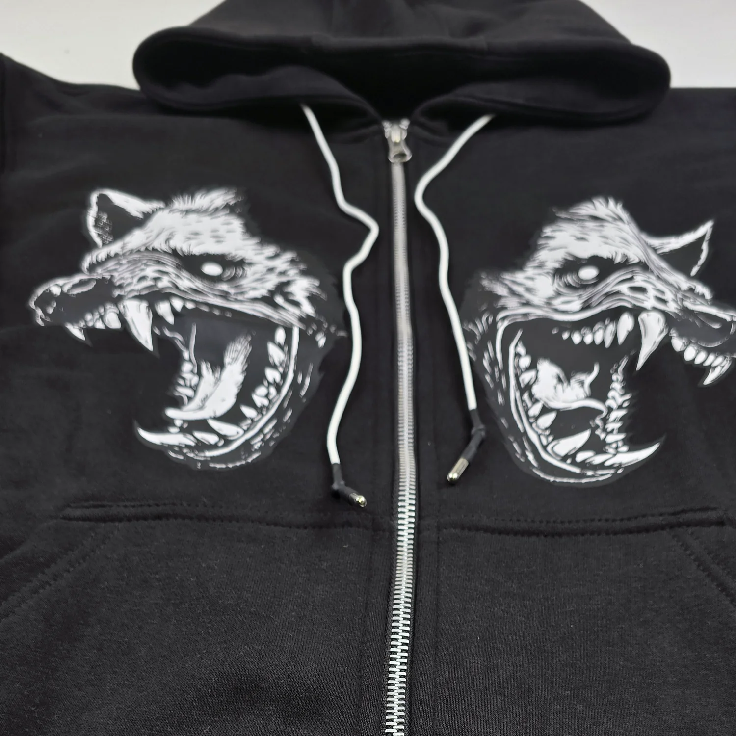 Cerberus Zip Up Hoodie Black