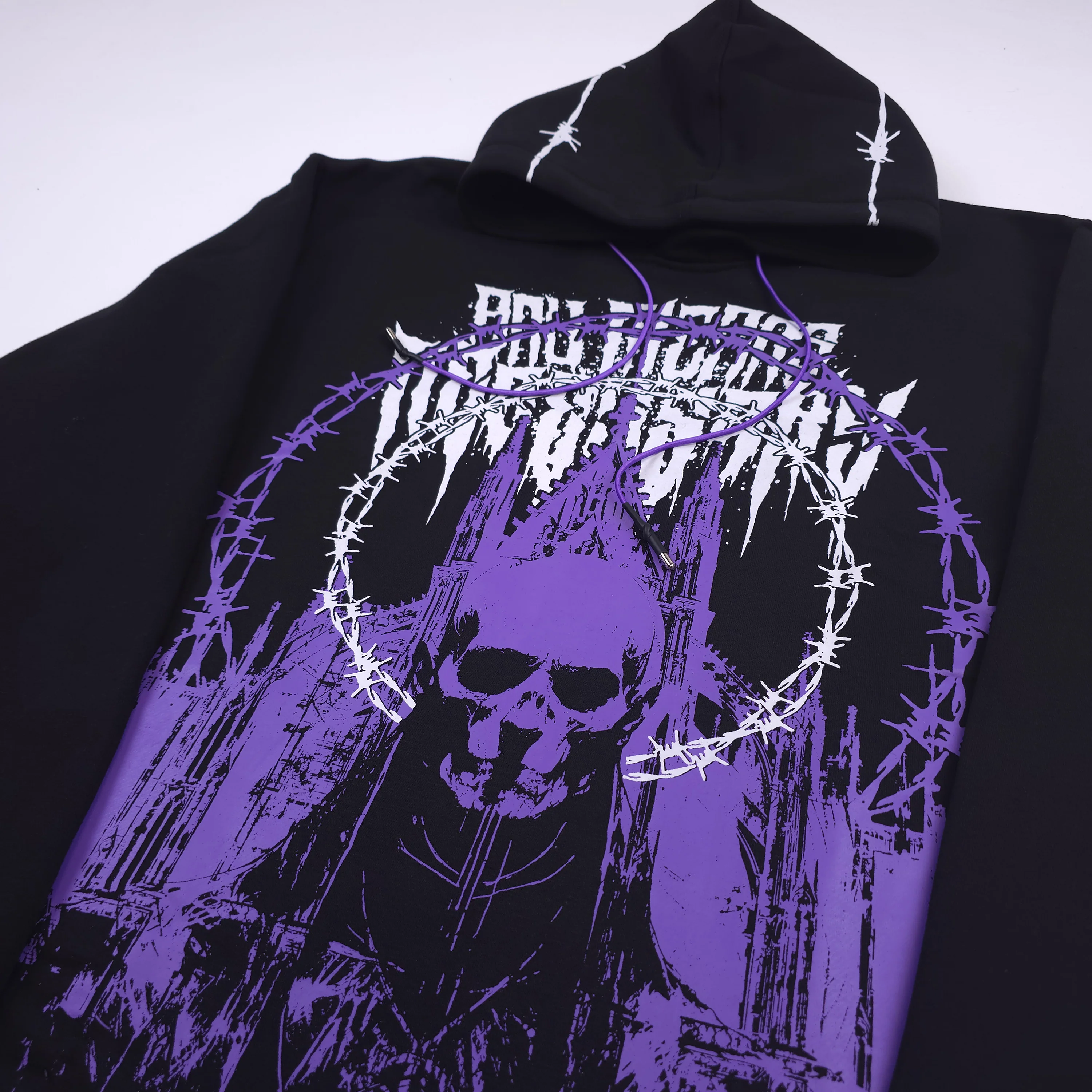 Cathedral Pullover Hoodie Black/Purple