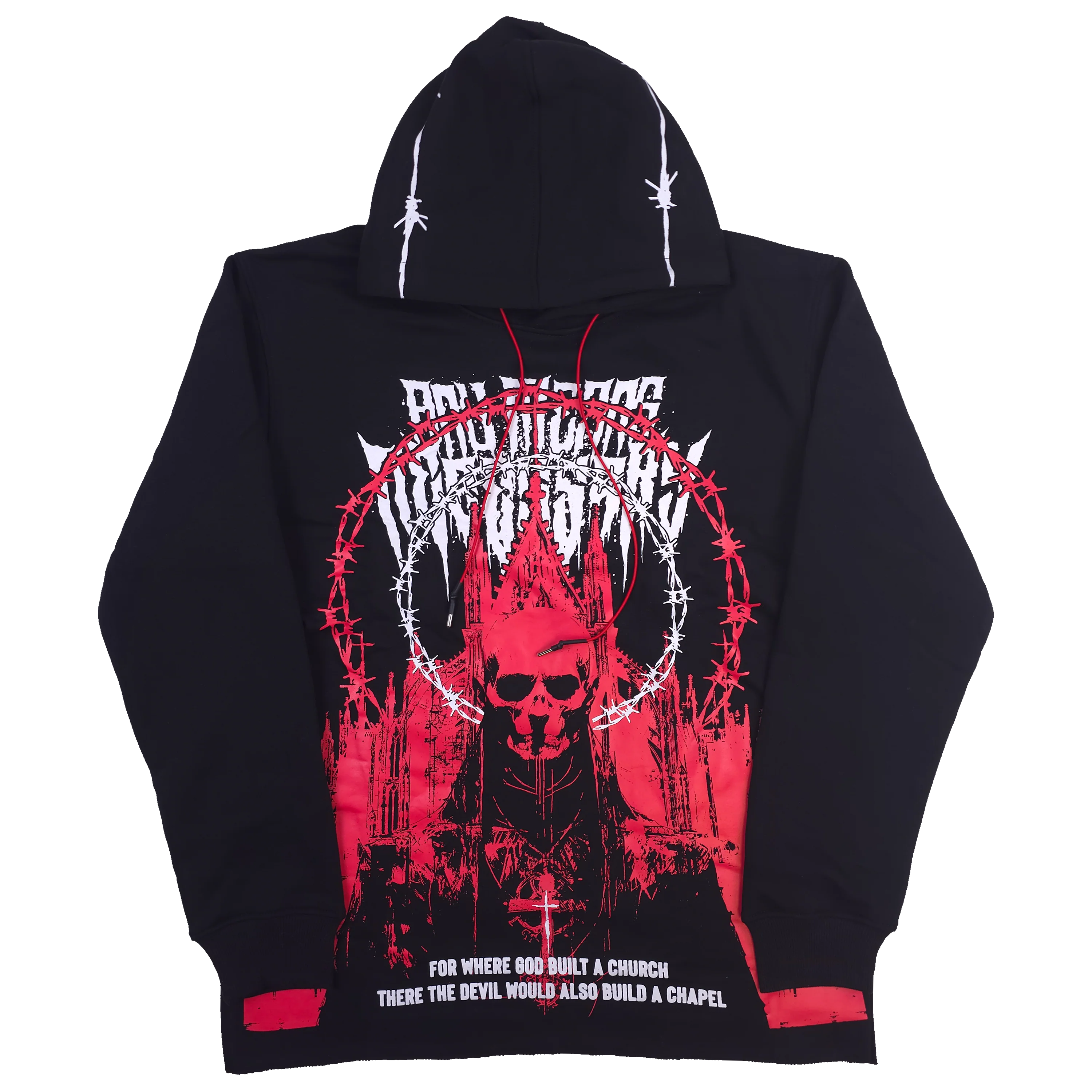 Cathedral Pullover Hoodie Black/Red