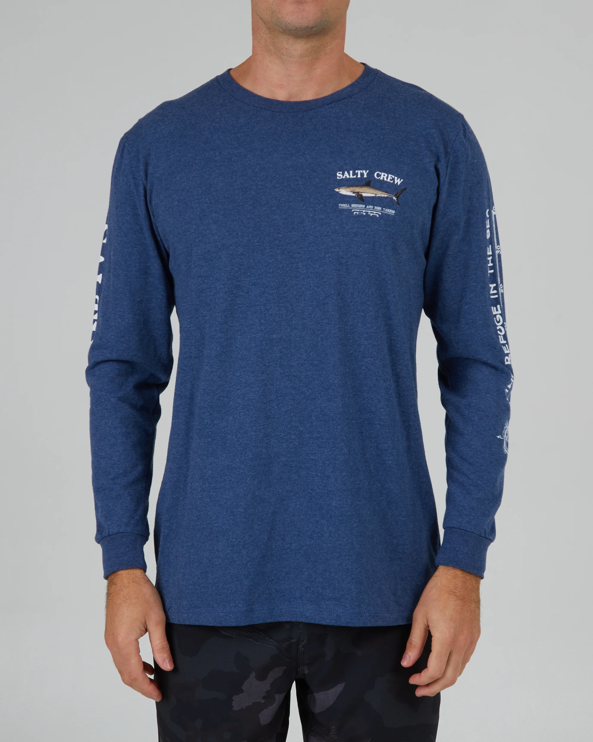 Bruce Navy Heather L/S Classic Tee