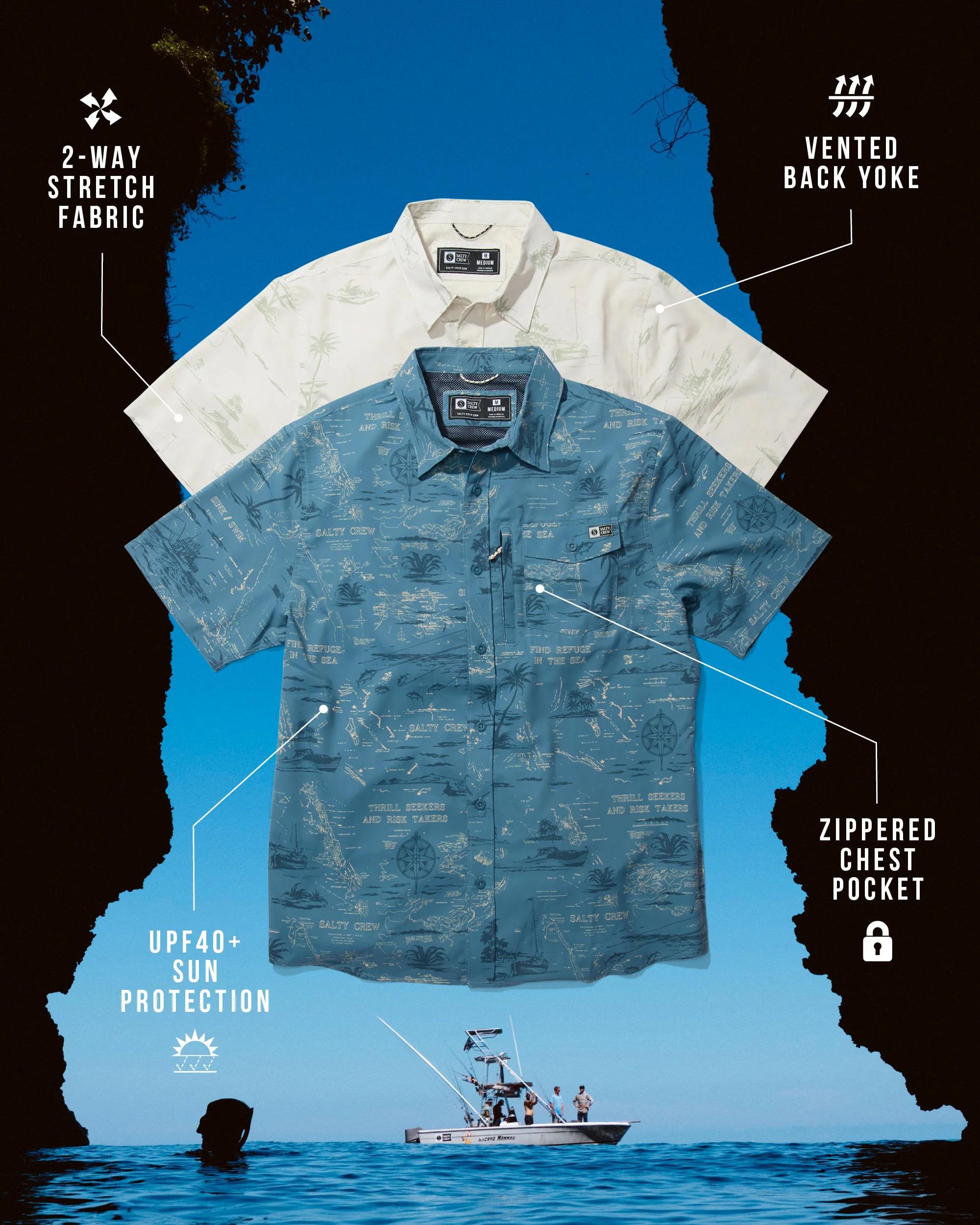 Seafarer Slate S/S Tech Woven