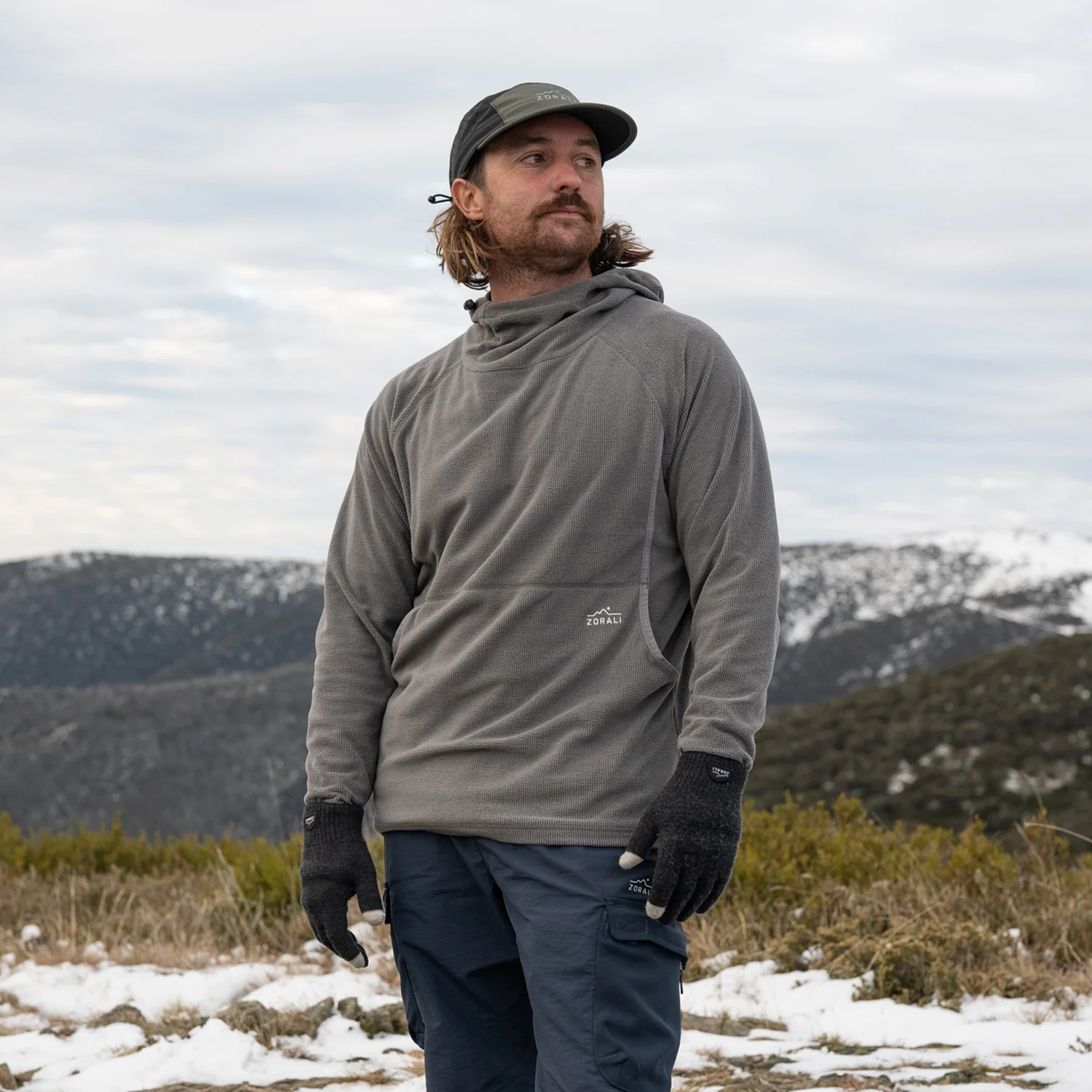 Mens Air-Grid Fleece Grey Marle