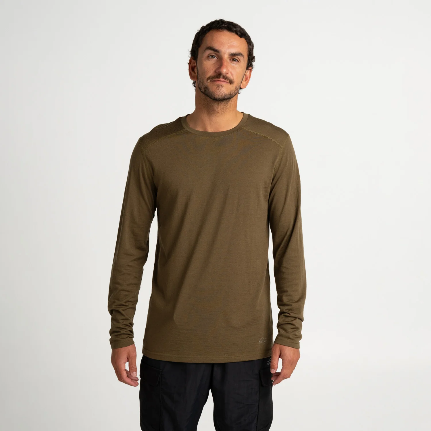 Mens Merino LS Base Layer Olive