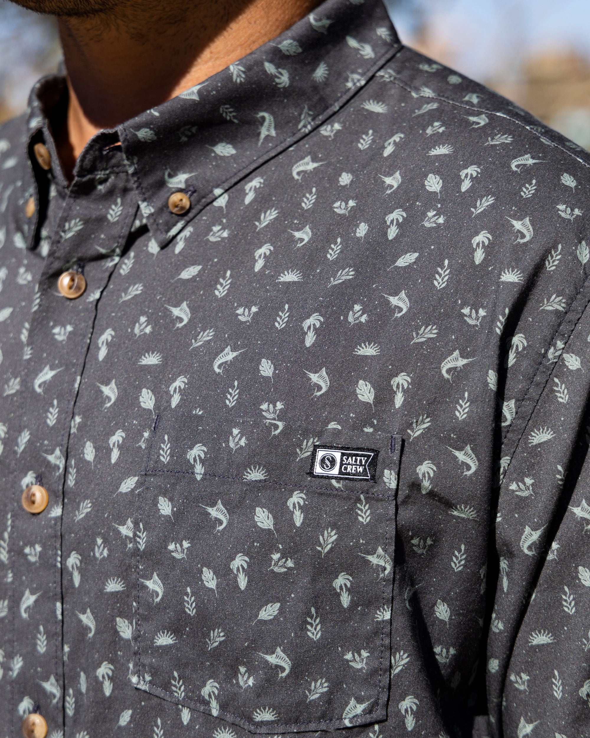 Coastal Charcoal S/S Woven