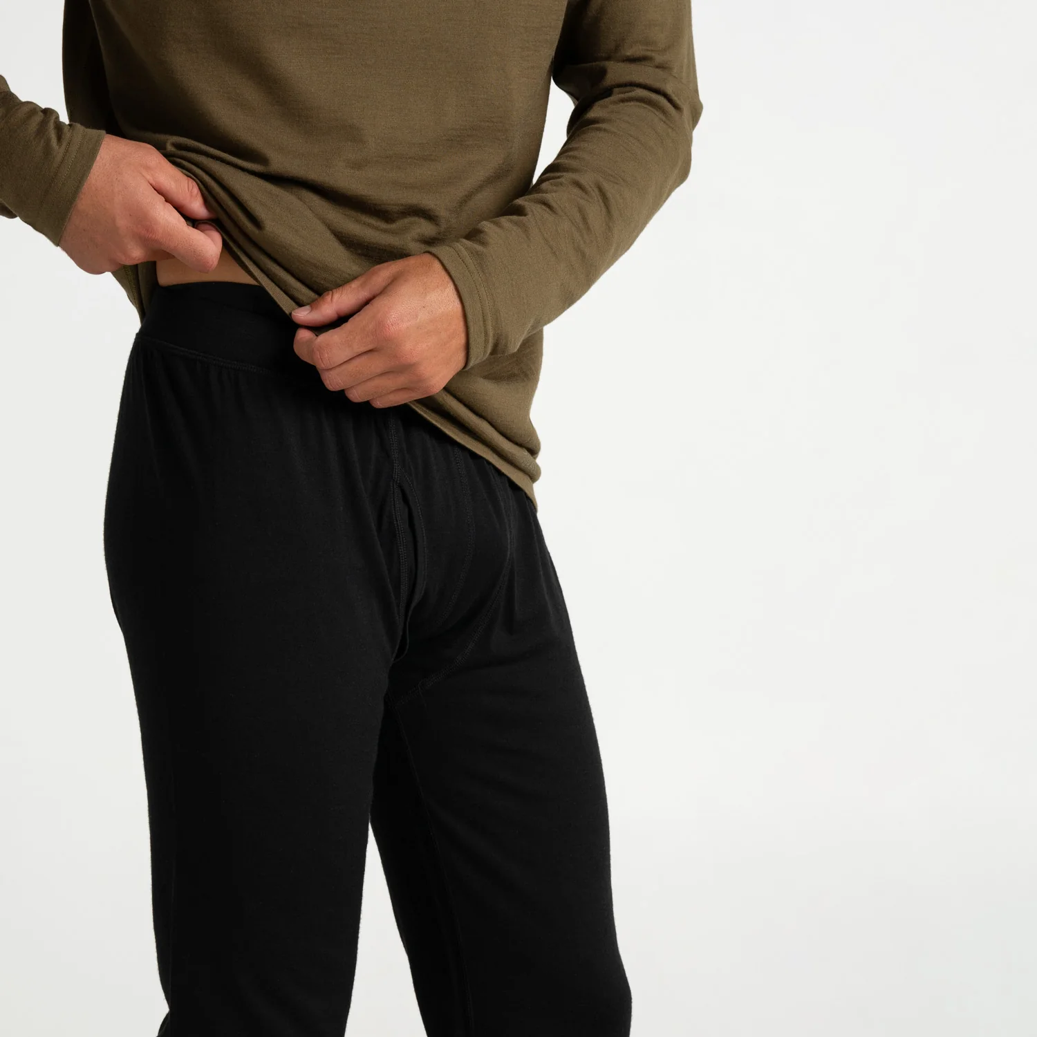 Mens Merino Leggings Black