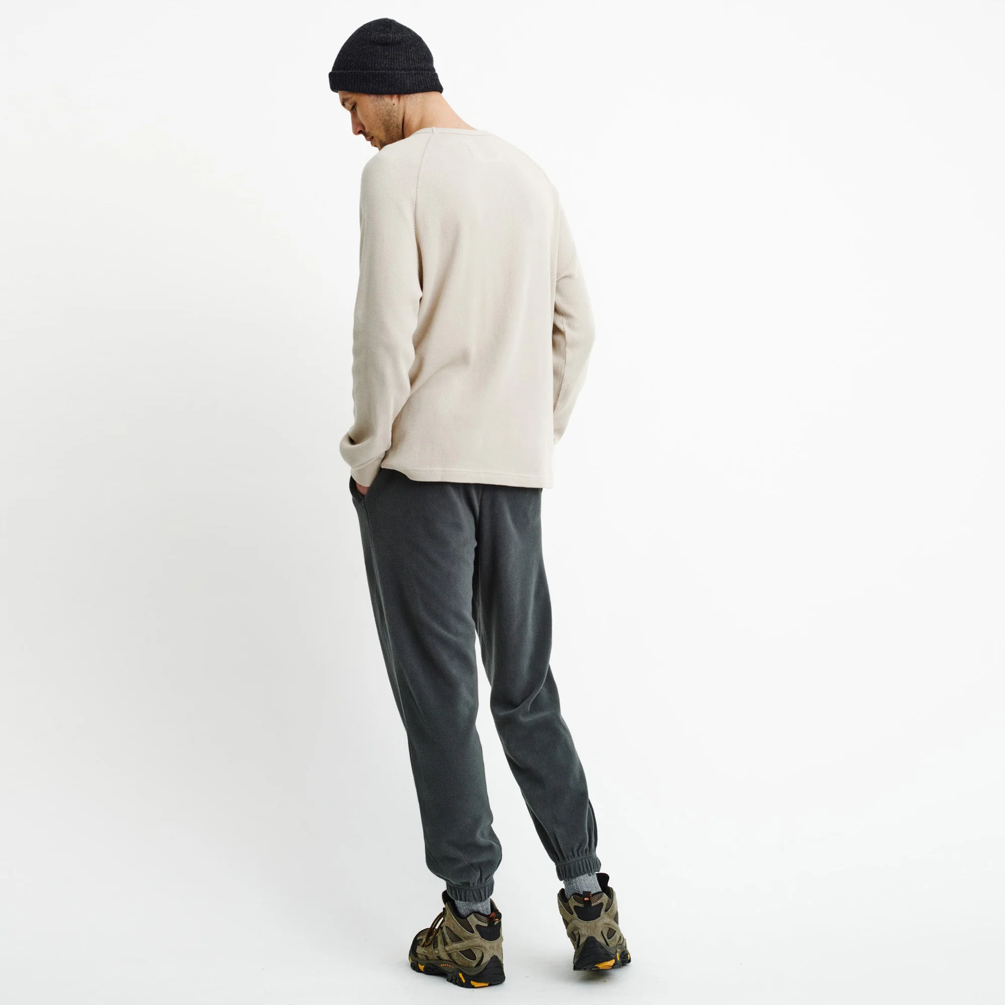 Mens Waffle Long Sleeve Tee Natural