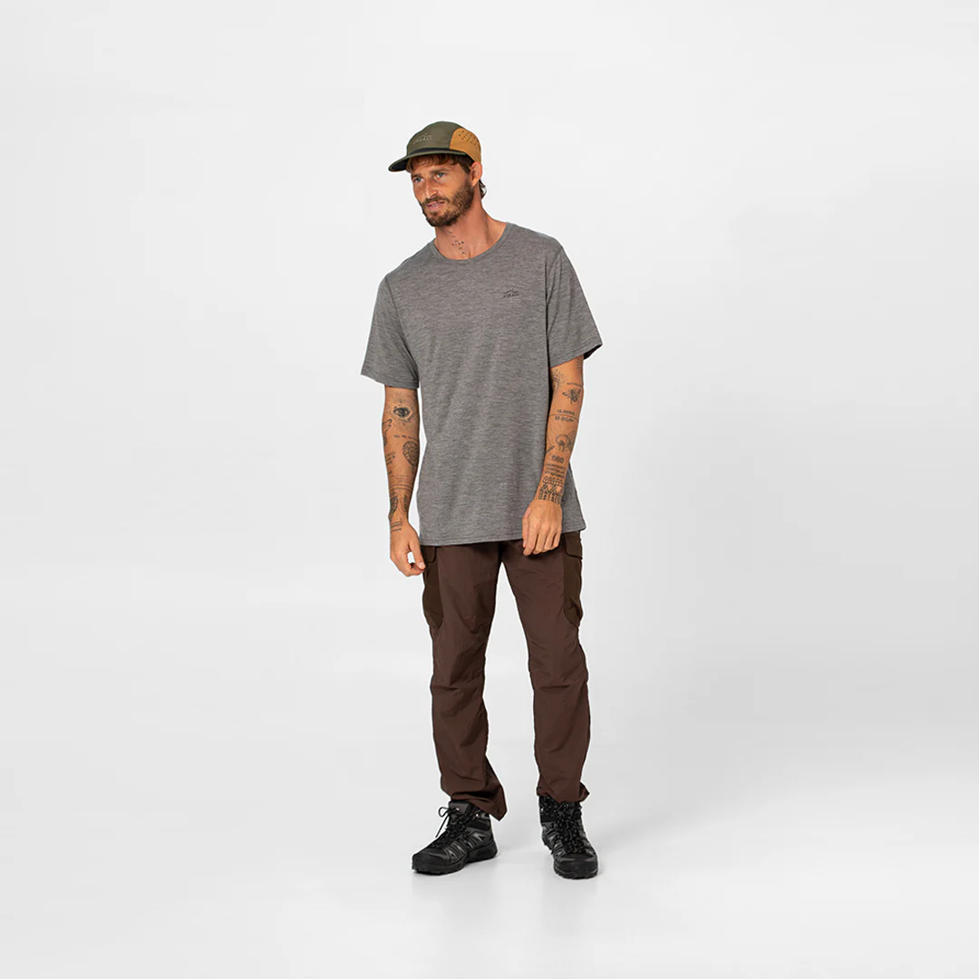 Mens Merino T-Shirt Grey Marle
