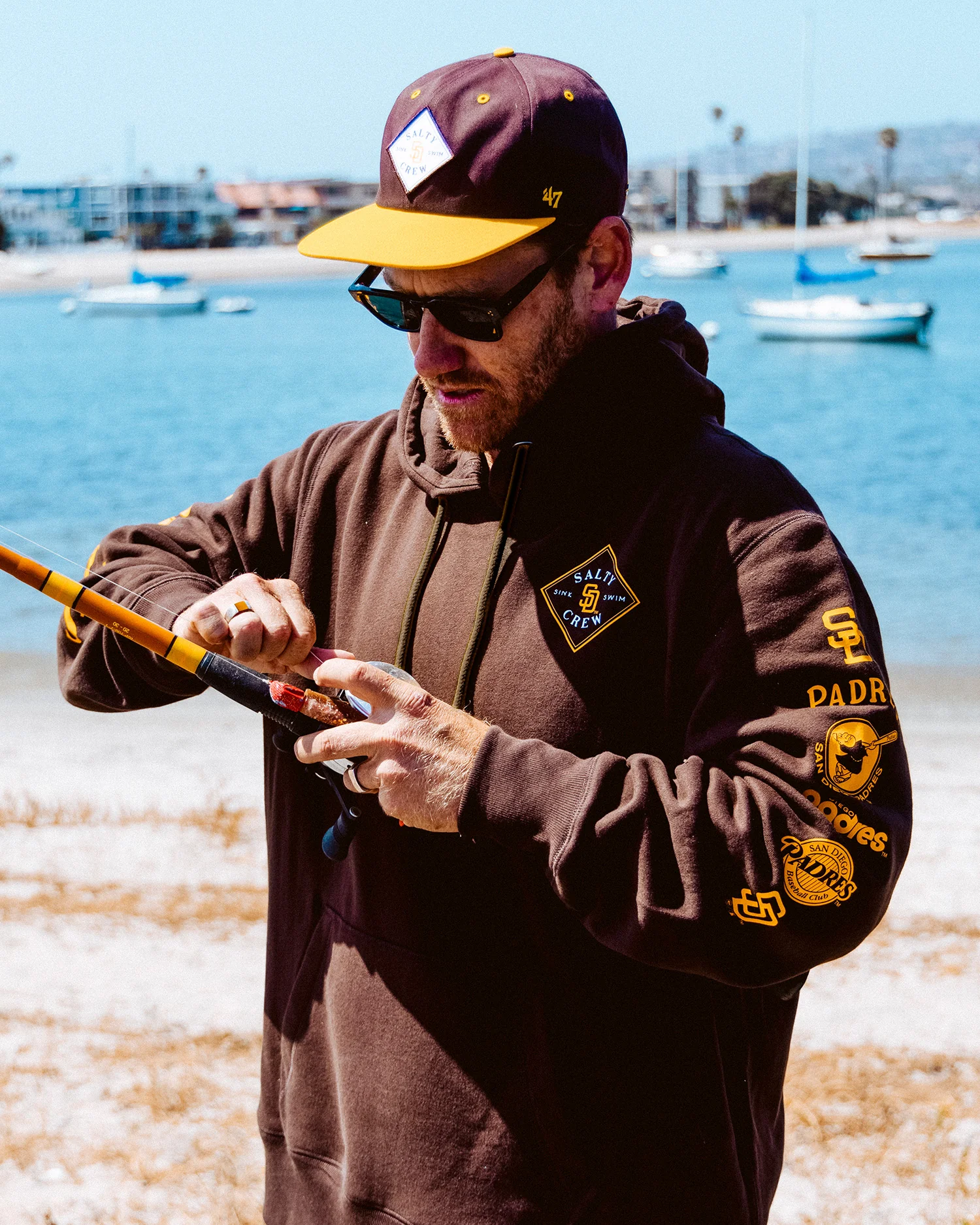 Salty Crew x Padres x 47 Brown Hood Fleece