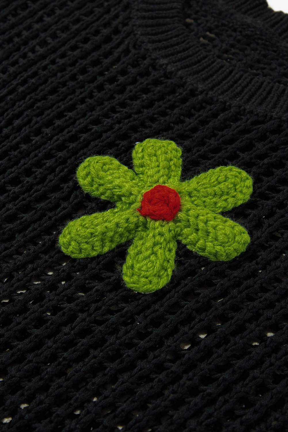 Crochet Flower Hollow-out Sweater T Shirt