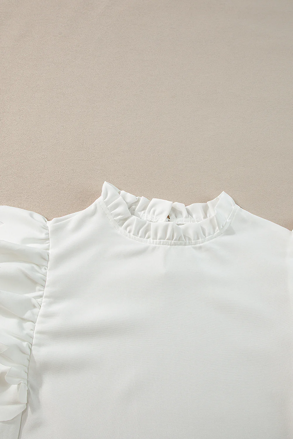 Scalloped Ruffle Sleeve Top