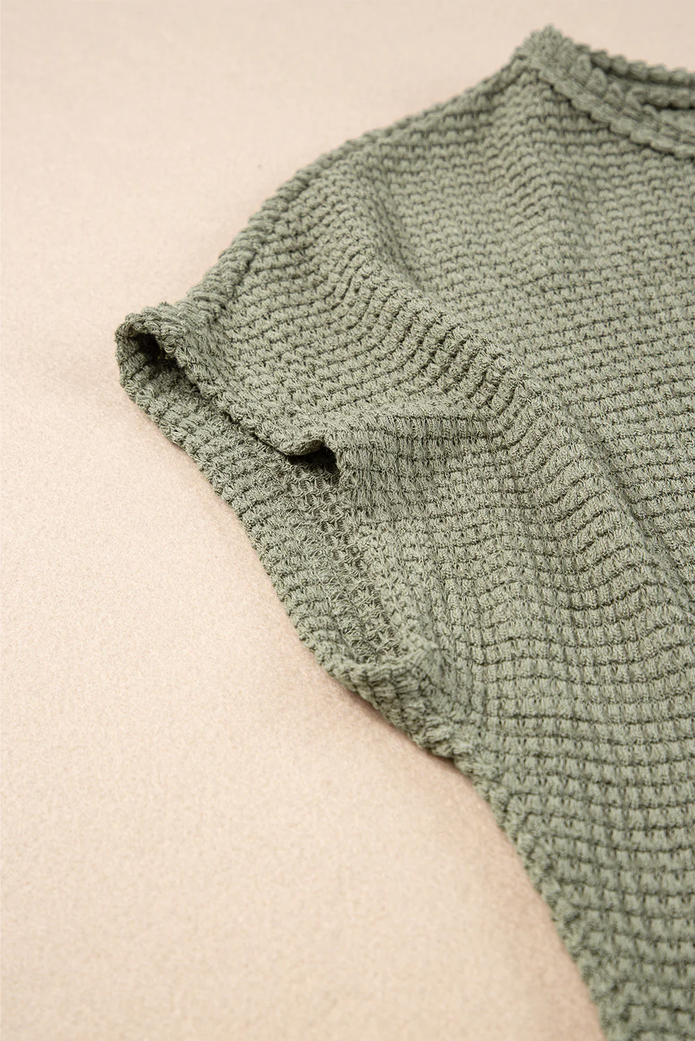 Waffle Texture Curved Hem Side Slit T-shirt Dress