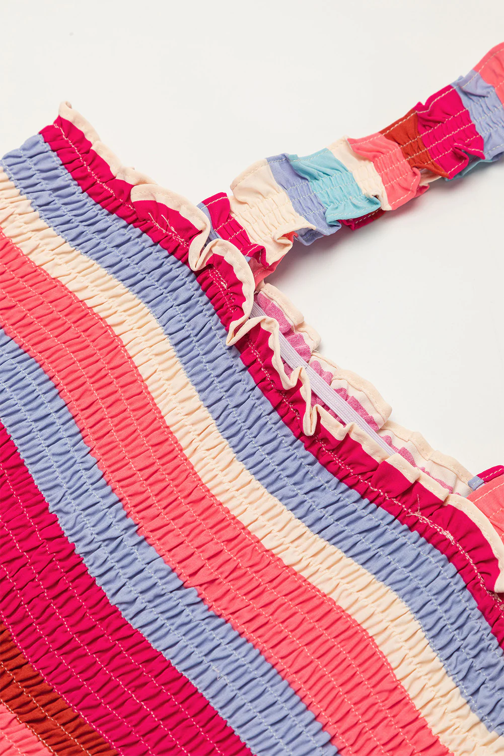 Ruffled Straps Smocked Tiered Long Dress