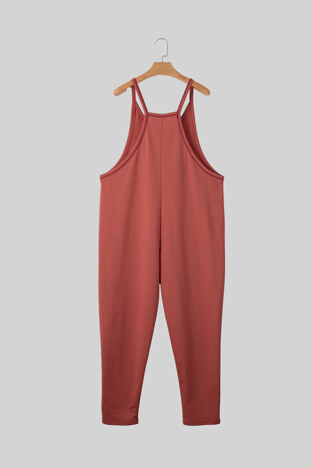 Side Pockets Harem Pants Sleeveless V Neck Jumpsuit
