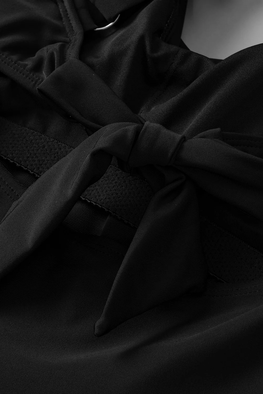 Crisscross Straps Tie Back Flared One Piece Swimsuit