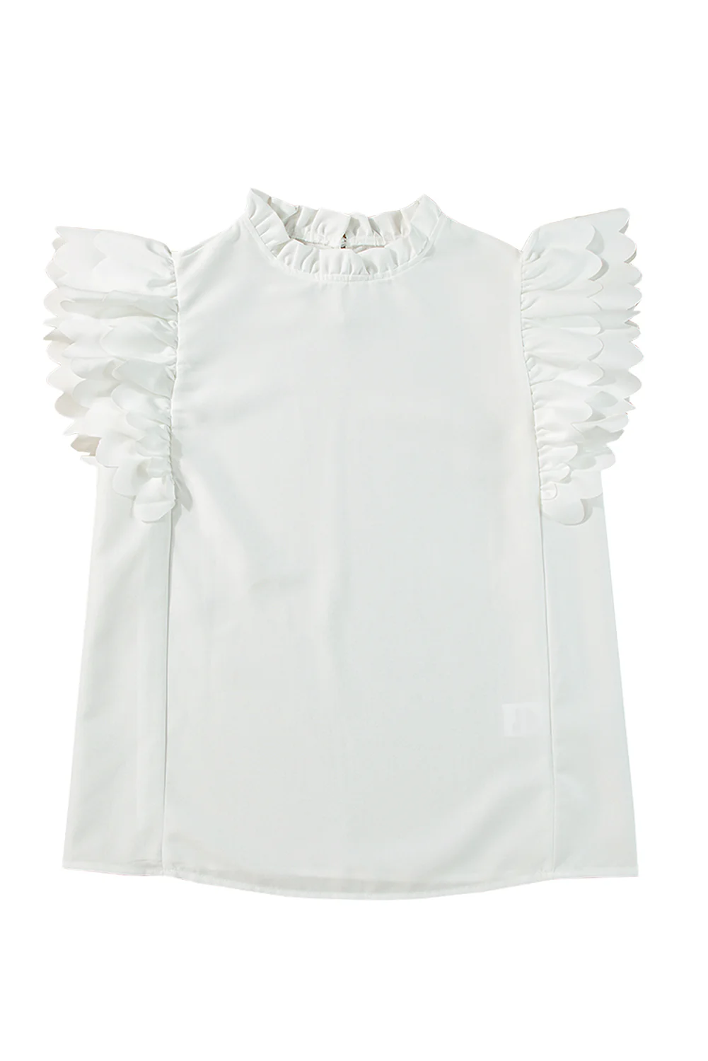 Scalloped Ruffle Sleeve Top