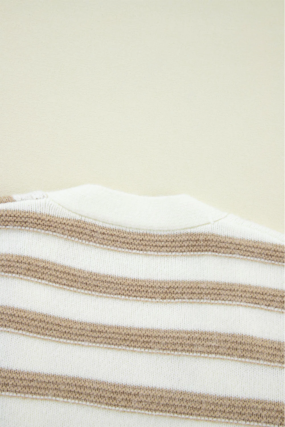 Gingham Striped Knitted Open Front Cardigan