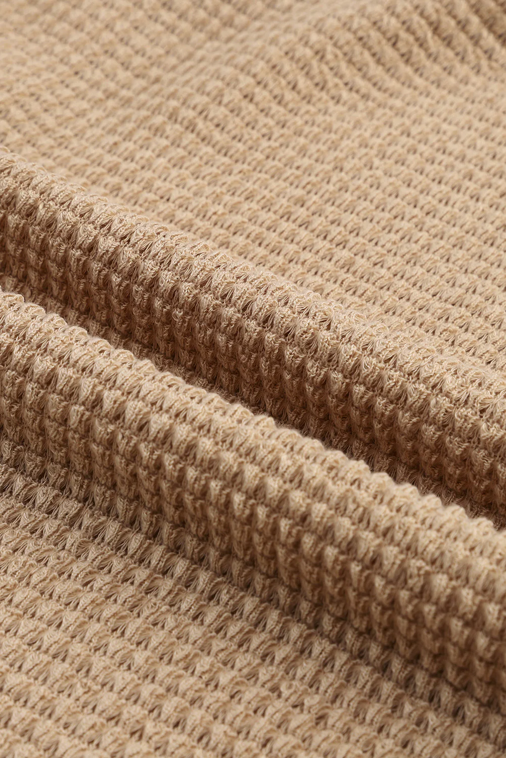 Pink Waffle Knit Button Up Casual Shirt