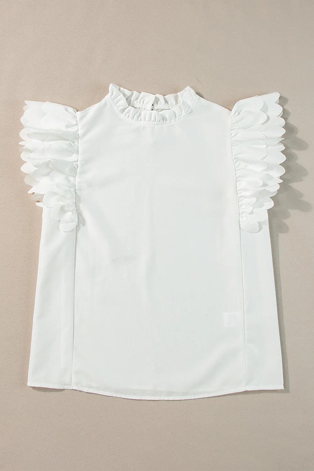 Scalloped Ruffle Sleeve Top