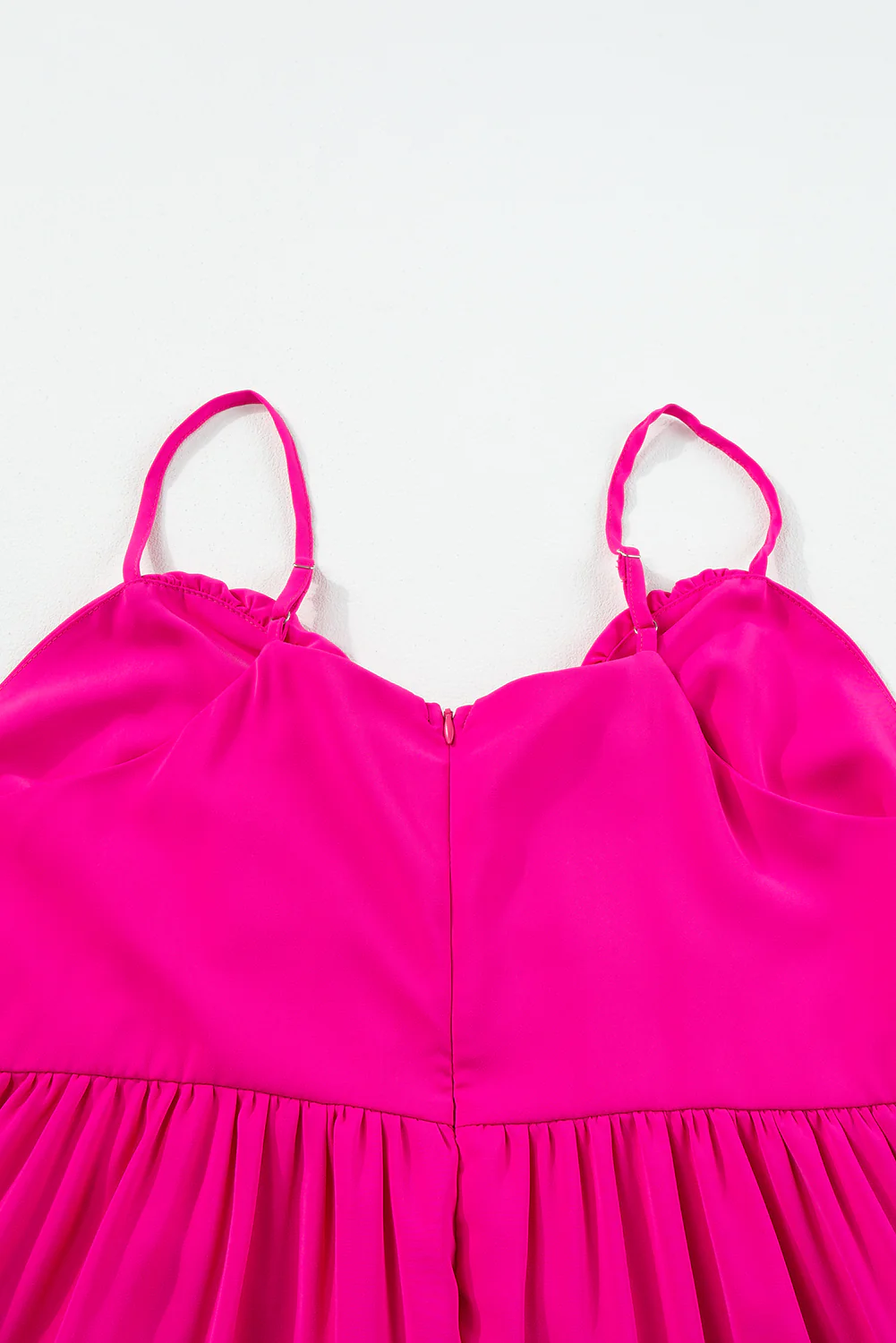 Rose Red Knot A Bow Ruffle Flare Mini Dress