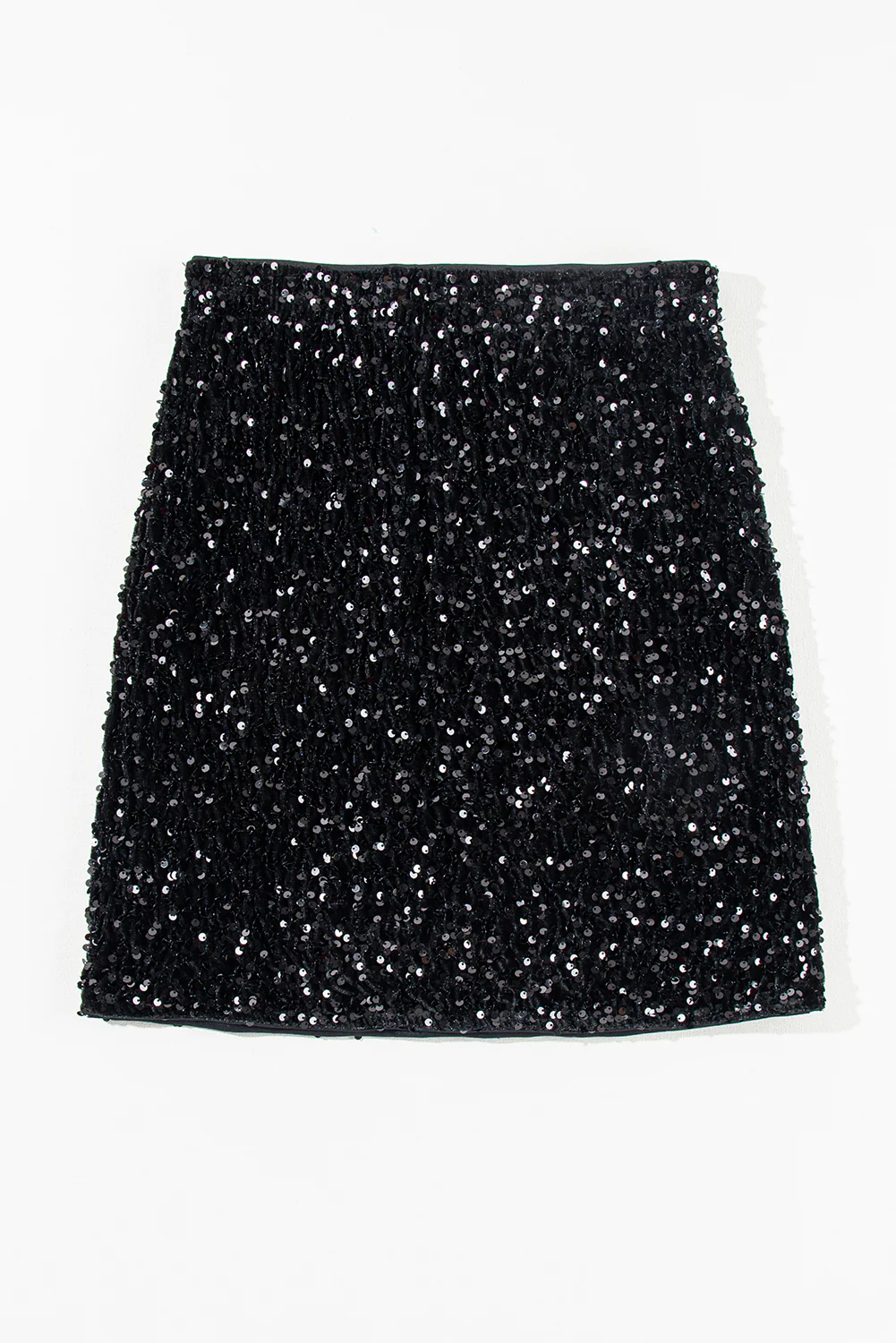 Black Sequin Bodycon Mini Skirt