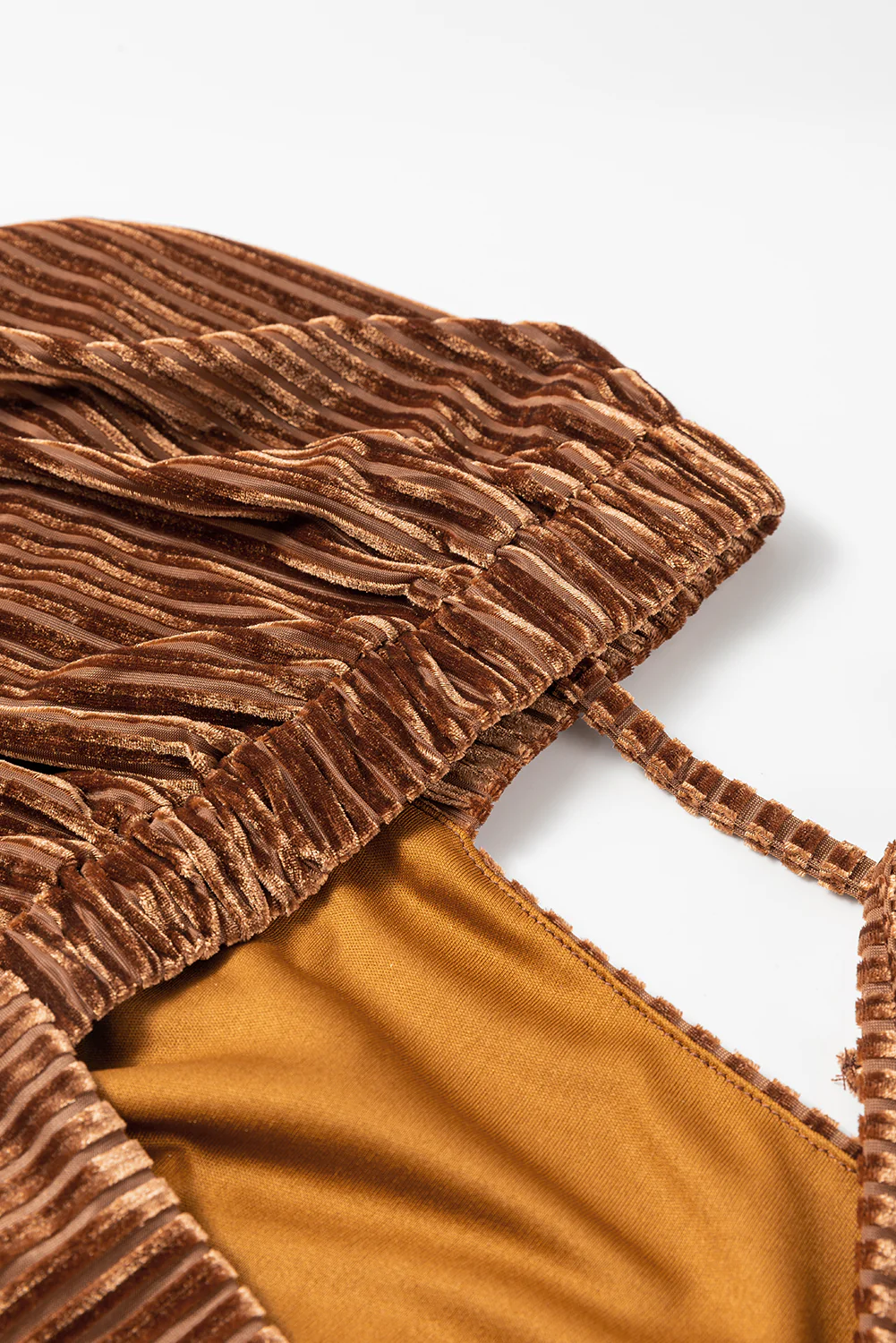 Long Sleeve Tiered Ribbed Velvet Dress