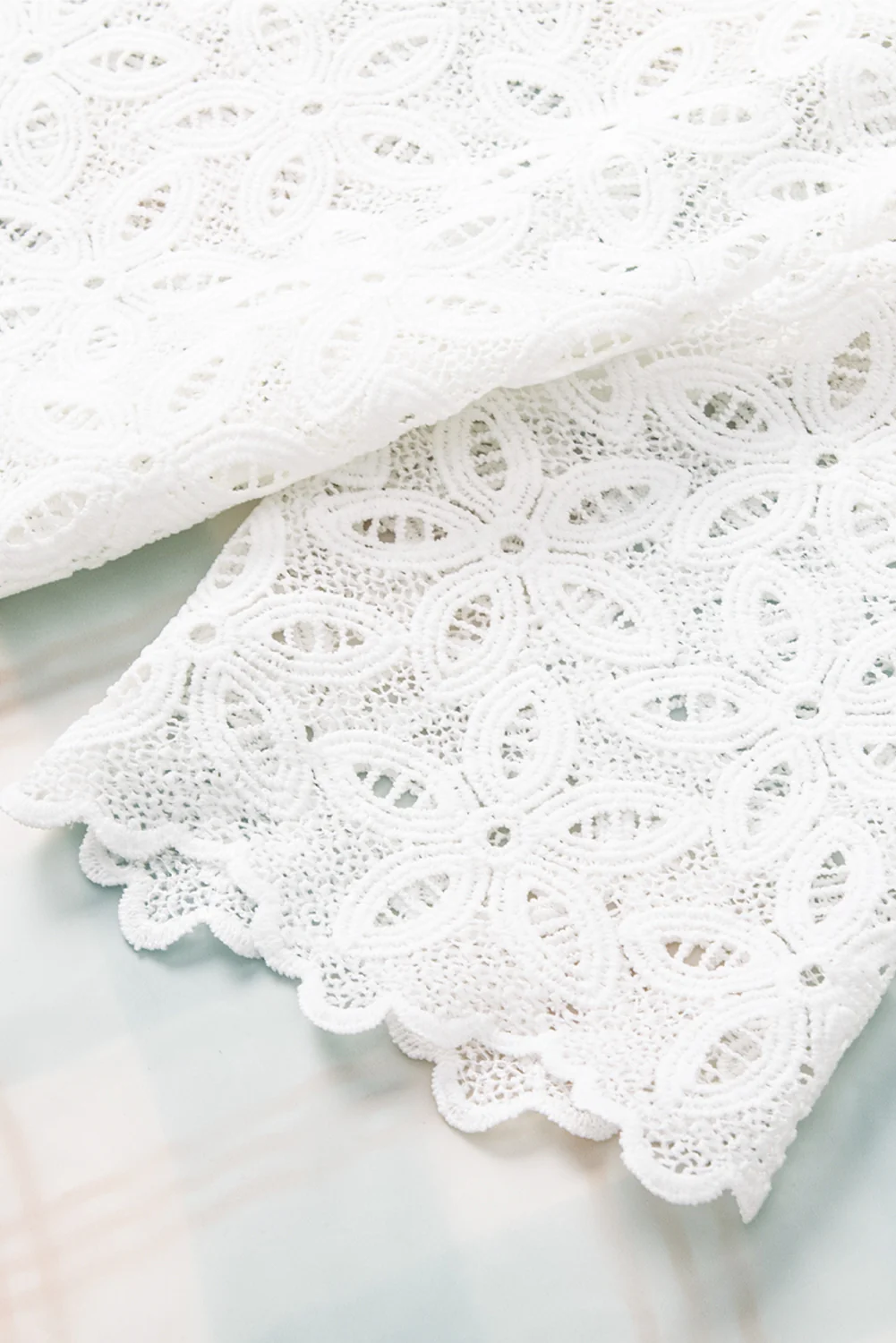 Elegant Flower Embroidery Hollowed Blouse