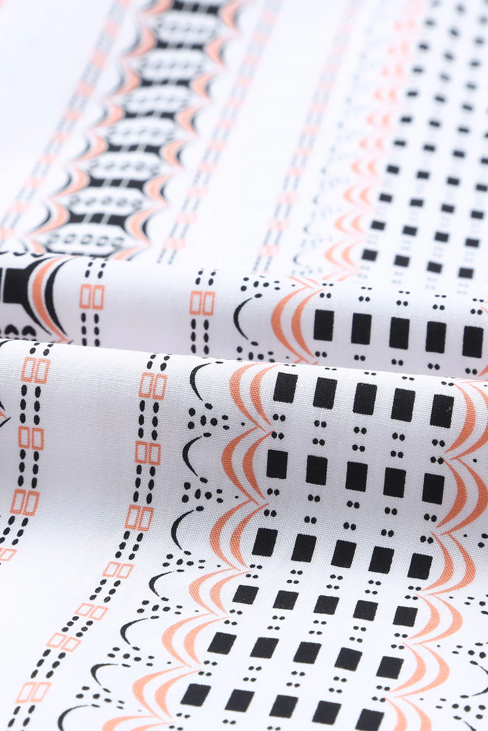 Geometric Pattern Print Shirred Wide Leg Pants