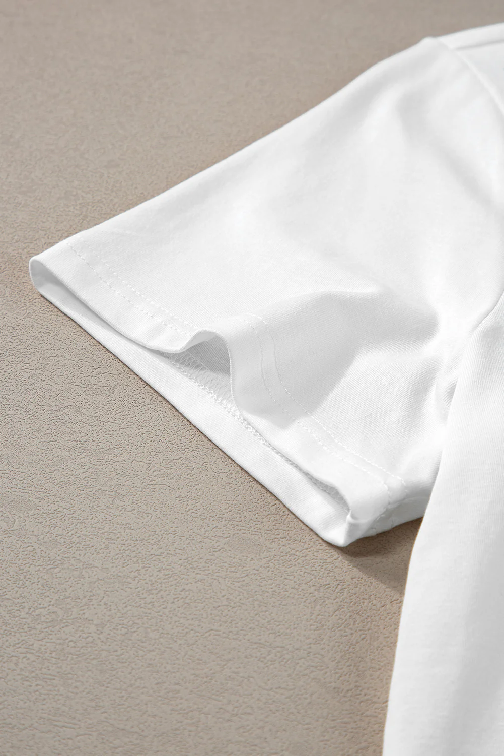 Flower Applique Round Neck T-shirt